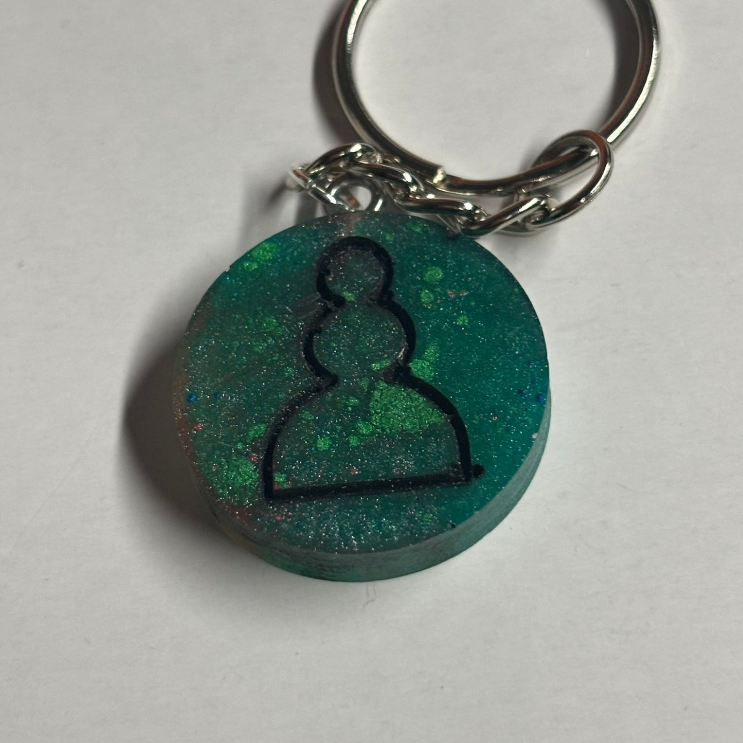 Forest Green Pawn - Handmade Resin Keychain