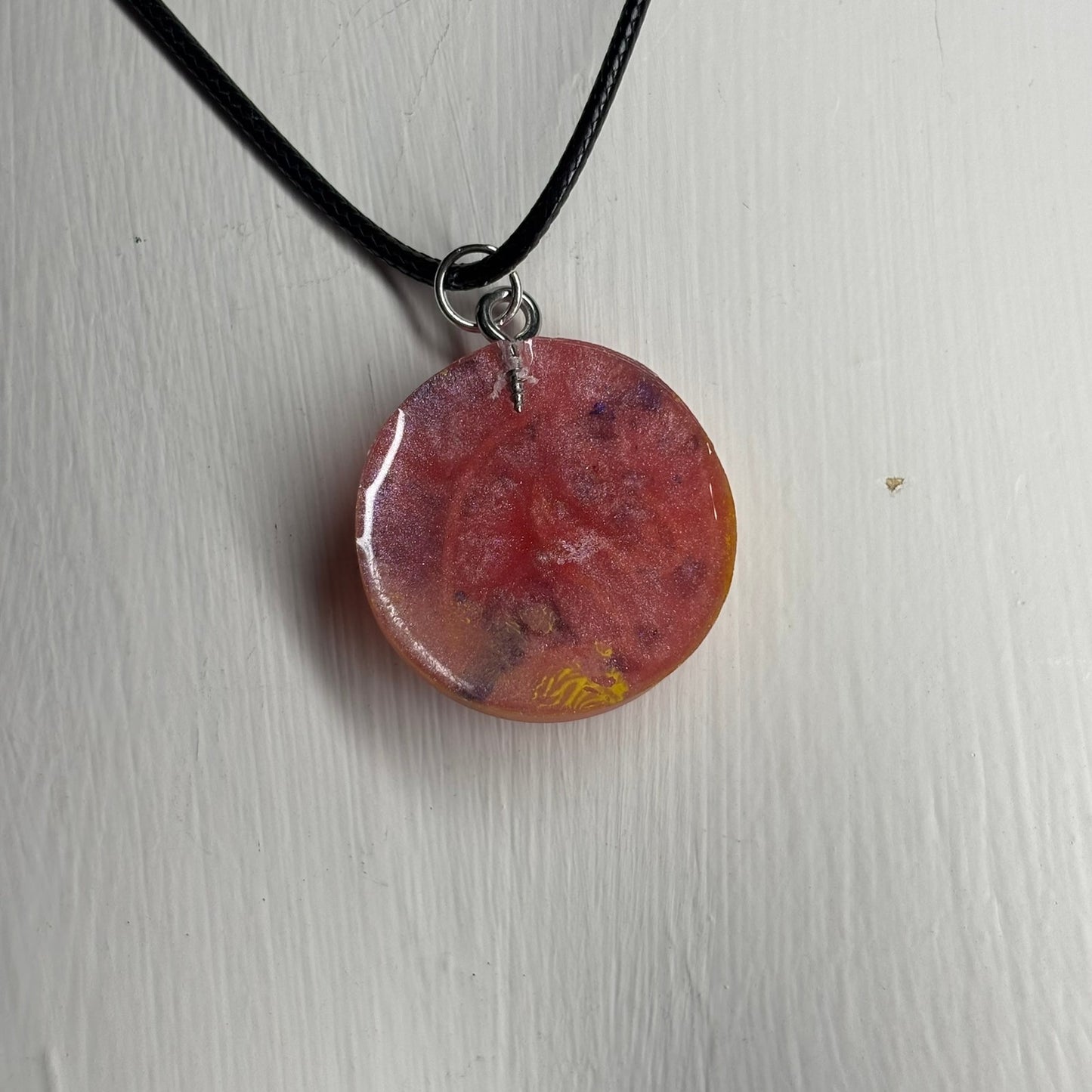 Pink Print Knight - Handmade Resin Chess Necklace