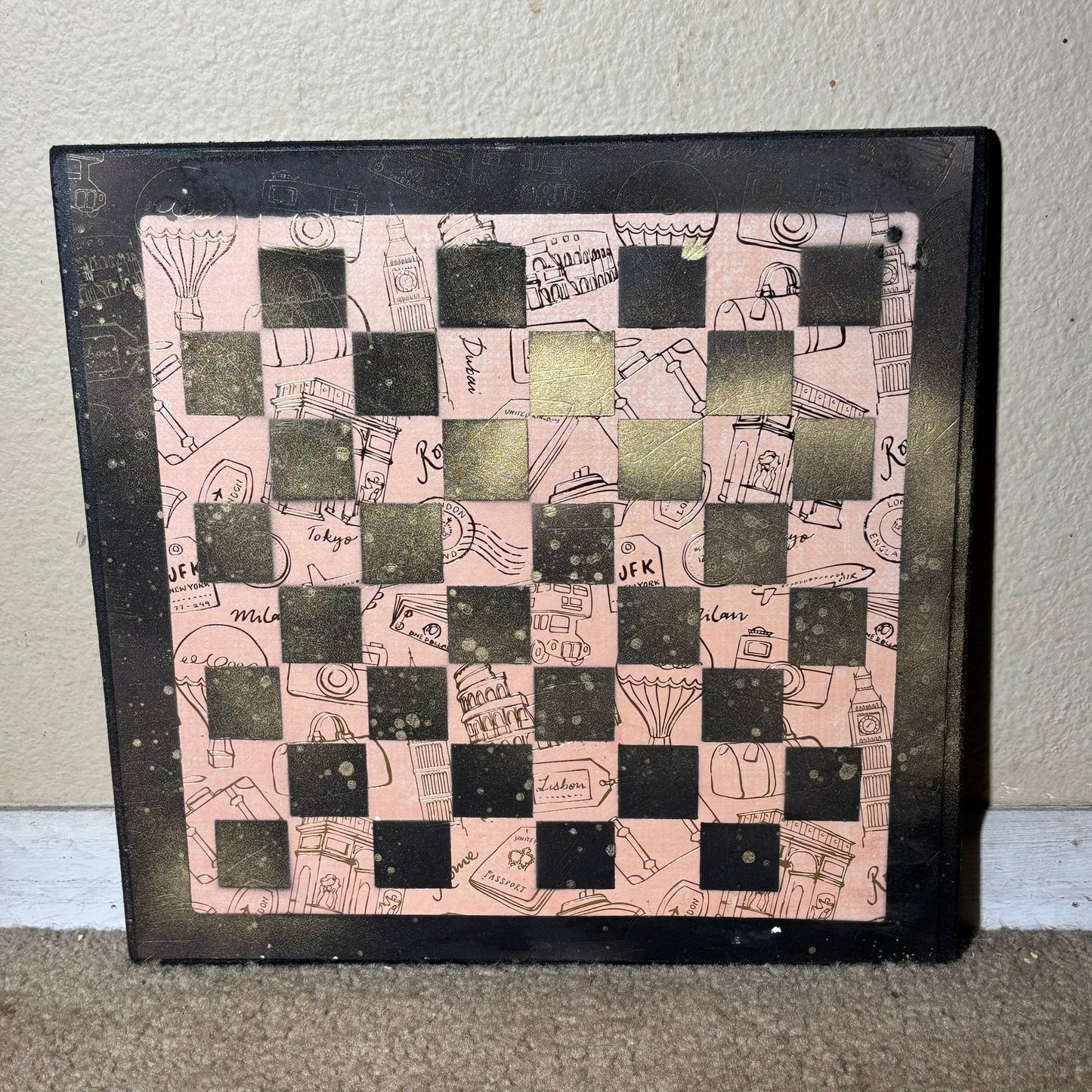 Peach Gold - Scrapbook Chess Board
