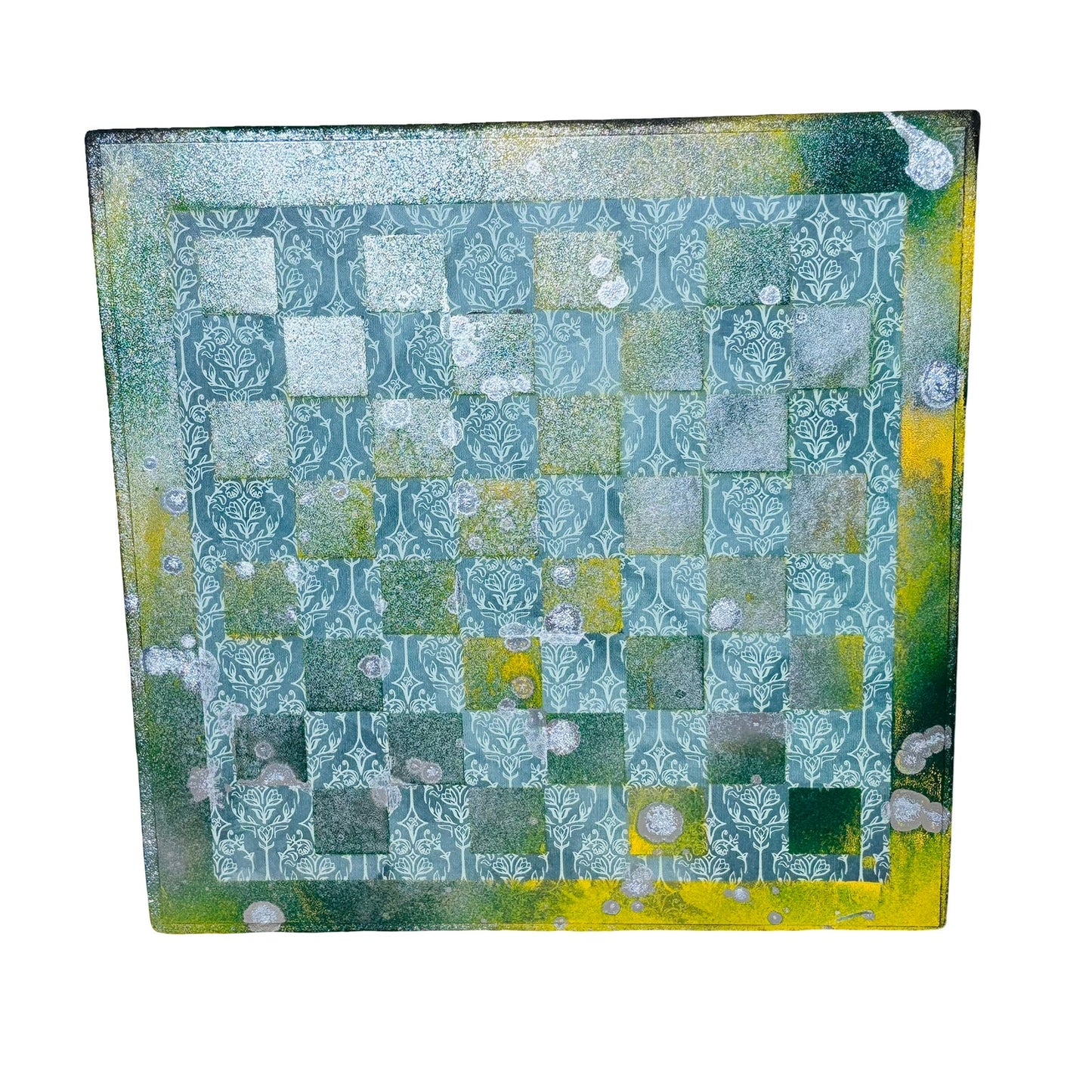 Green Yellow Mix - Scrapbook Chess Board