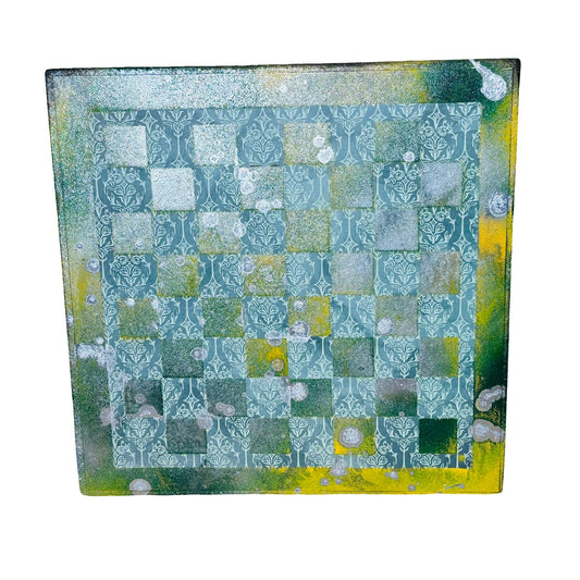 Green Yellow Mix - Scrapbook Chess Board