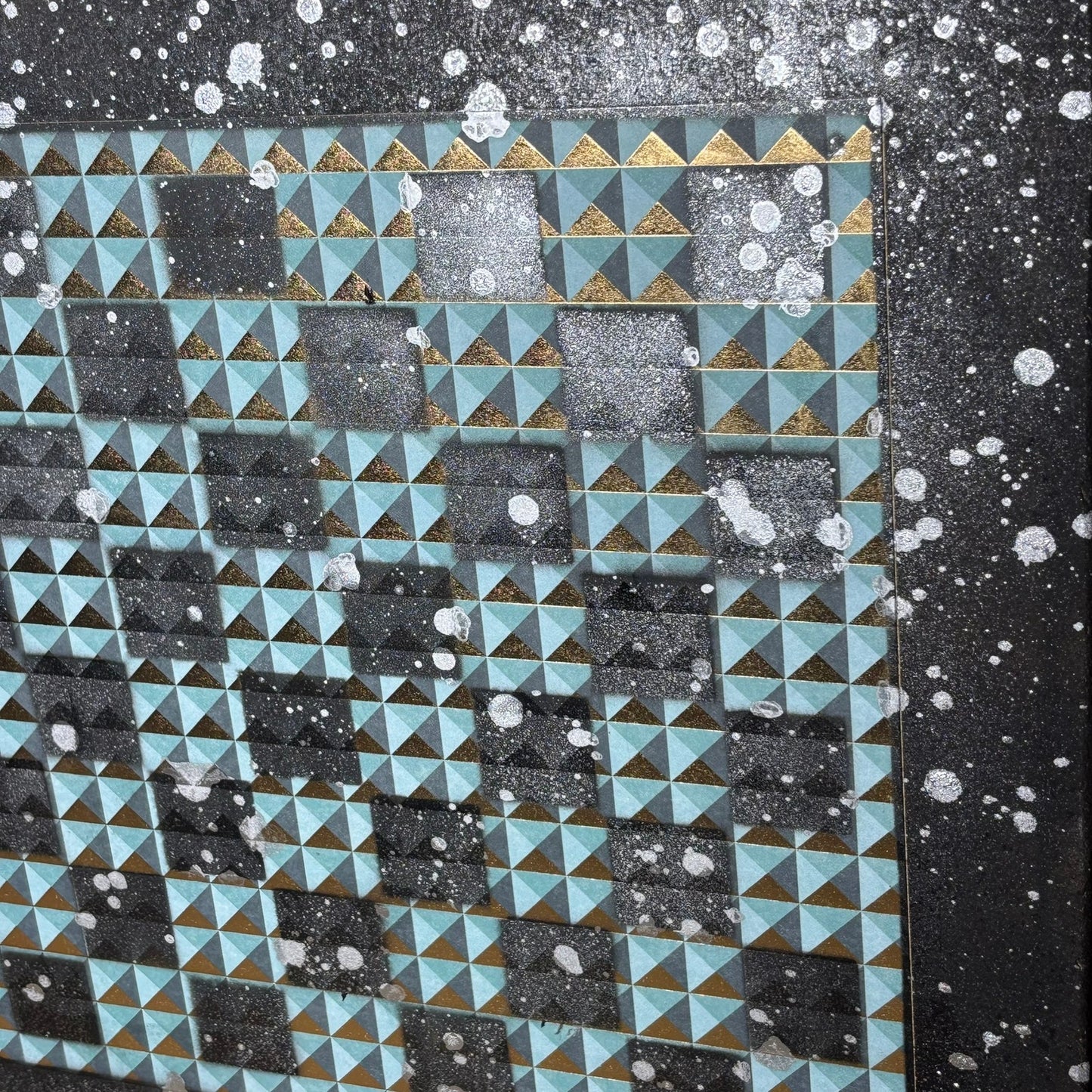Golden Green Pattern - Large Scrapbook Chess Board