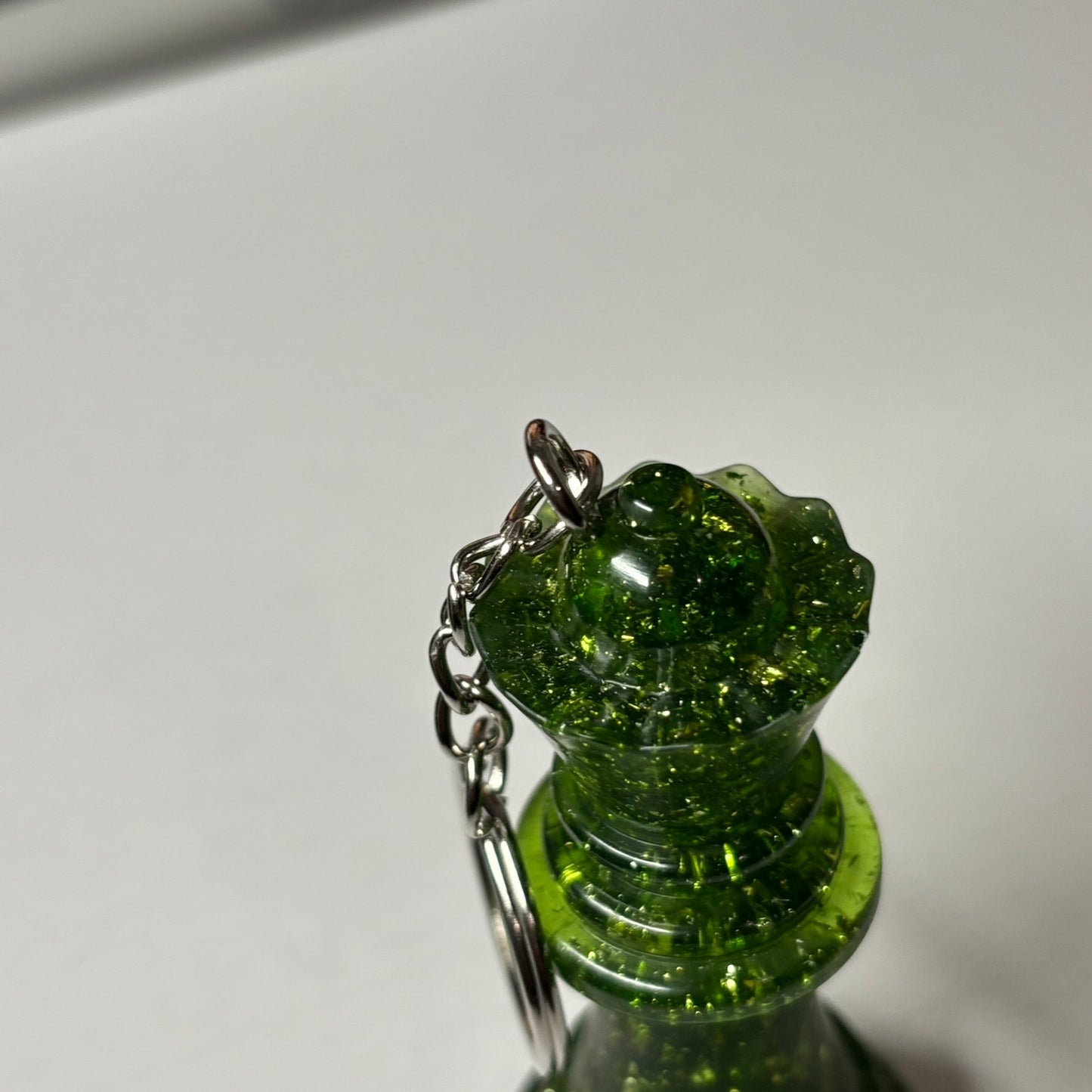 Green Emerald Queen - Handmade Resin Keychain - Large Edition
