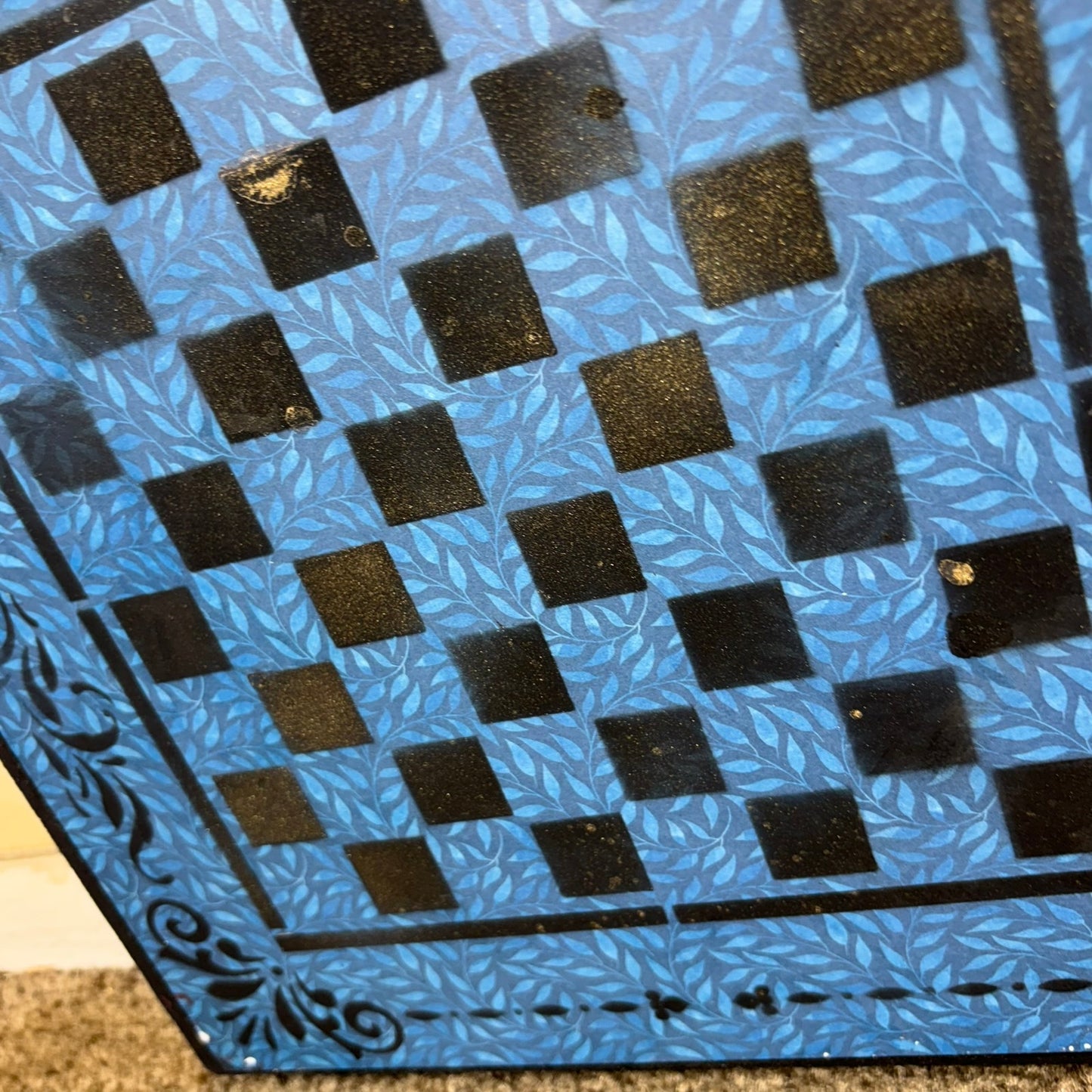 Blue & Black - Scrapbook Chess Board