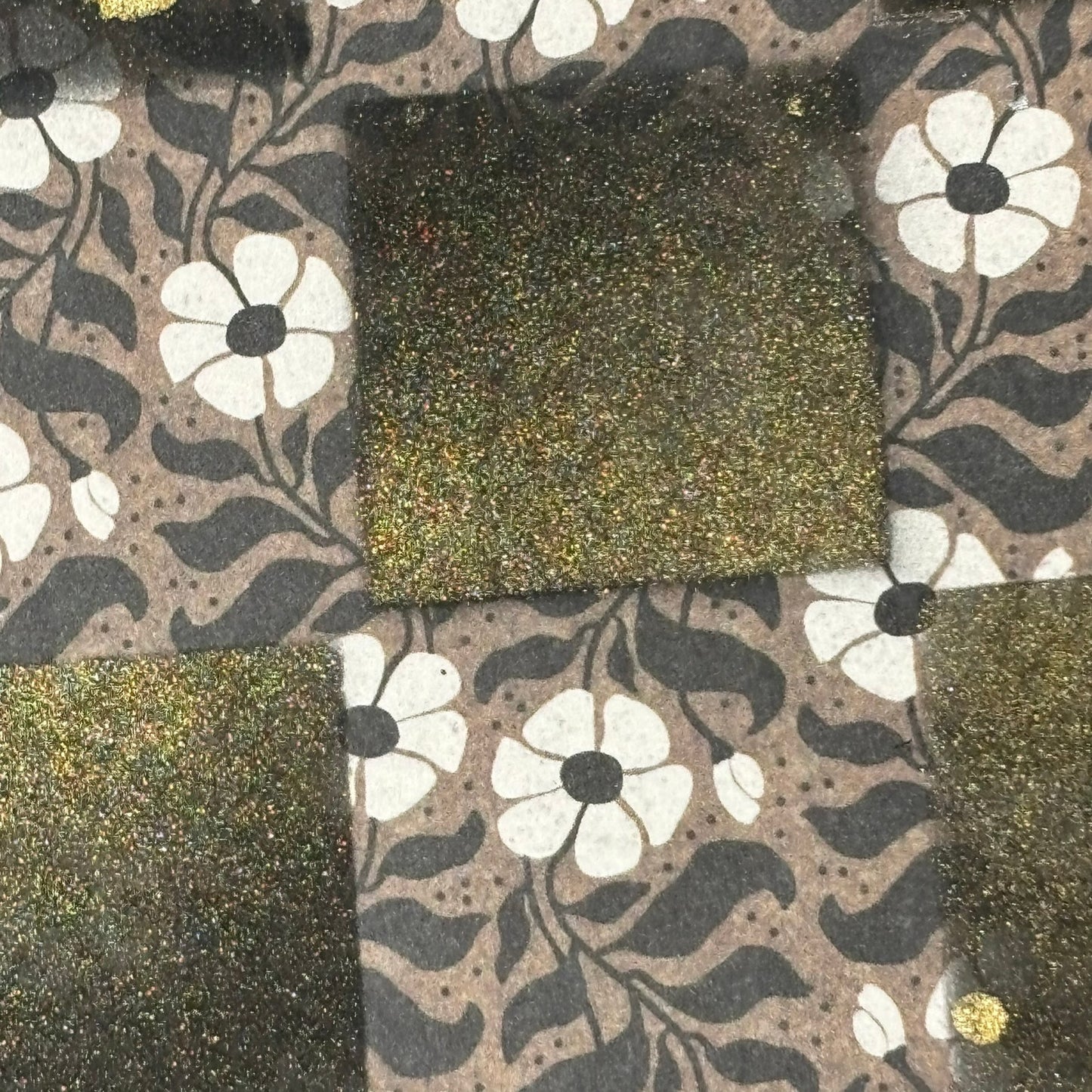 Golden Black Flowers - Scrapbook Chess Board