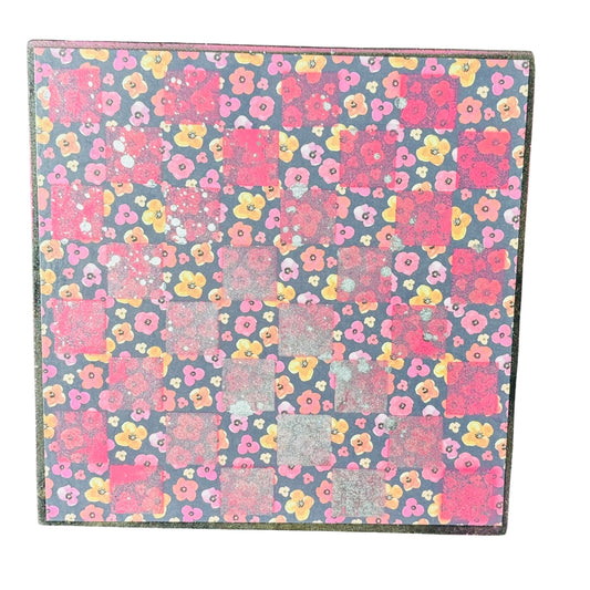 Pink Flowers - Scrapbook Chess Board