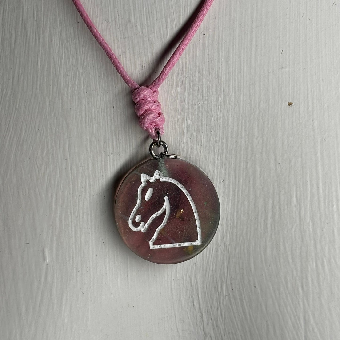 Vintage Knight - Handmade Resin Chess Necklace