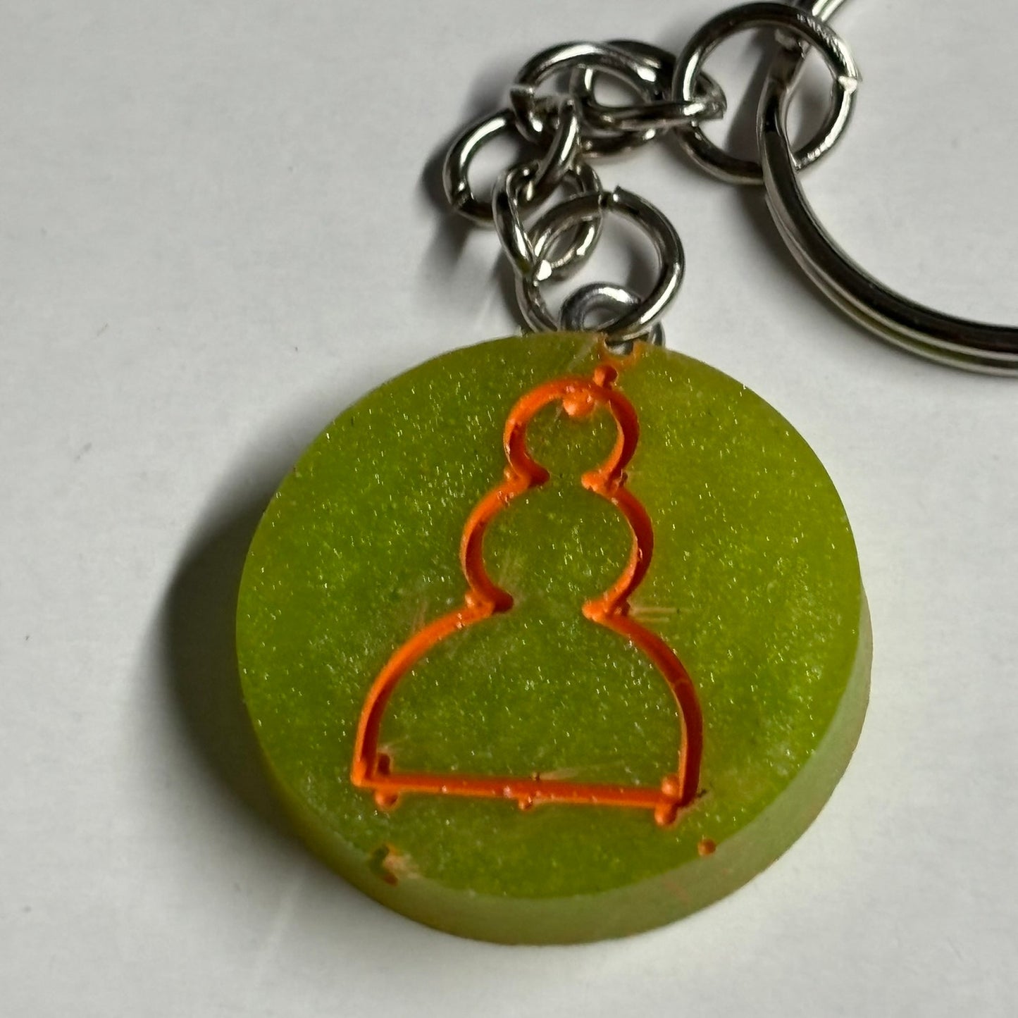 Green Orange Pawn - Handmade Resin Keychain