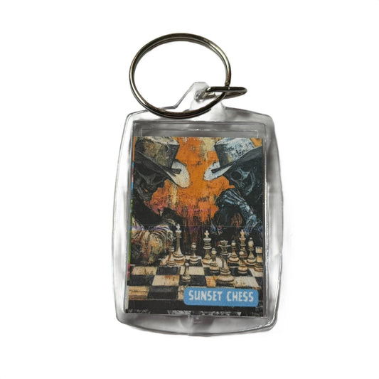 Skeleton Cowboys - Chess  Photo Keychain