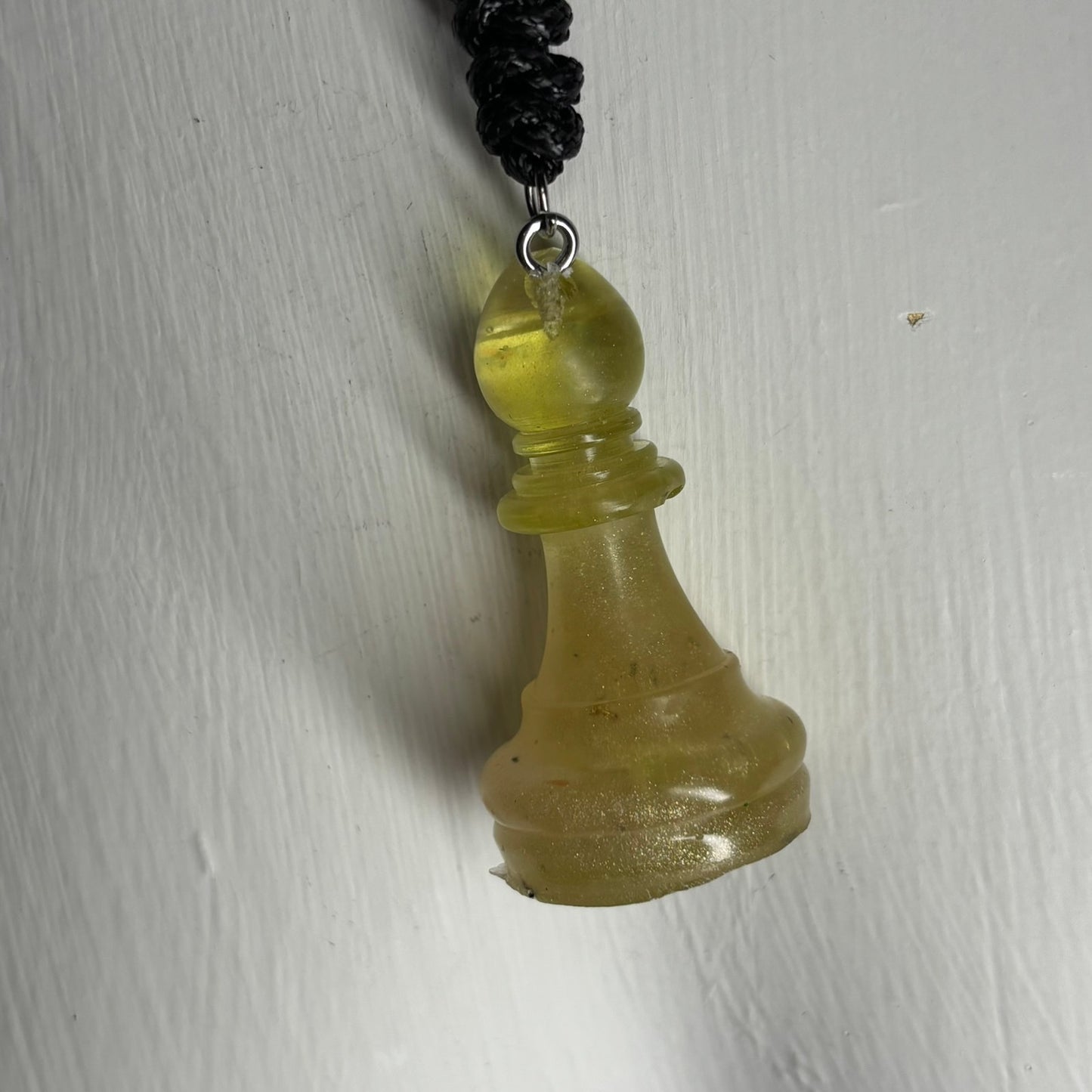 Yellow Bishop - Handmade Resin Chess Necklace