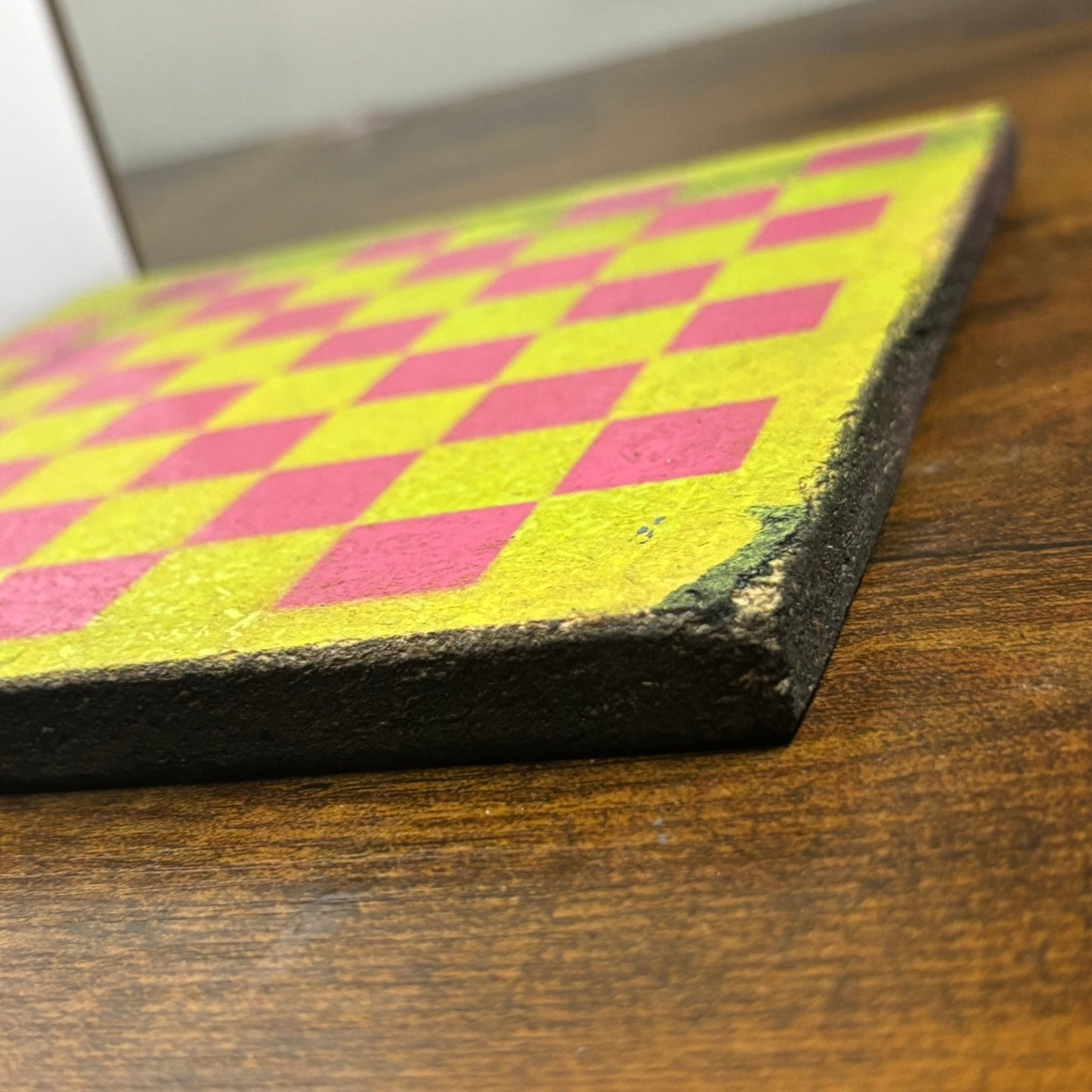 Lime Green Pink - Painted Double Sided Chess Board