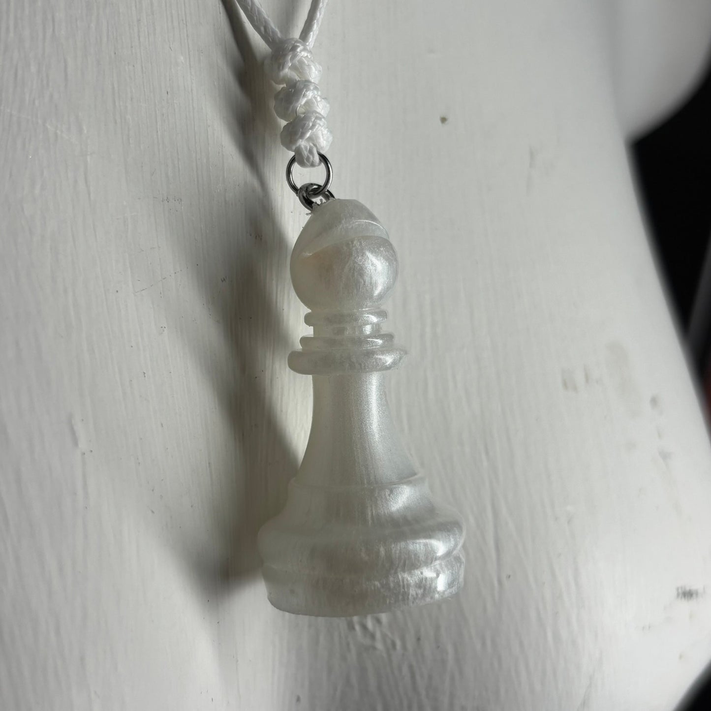 Supreme White - Handmade Resin Chess Necklace