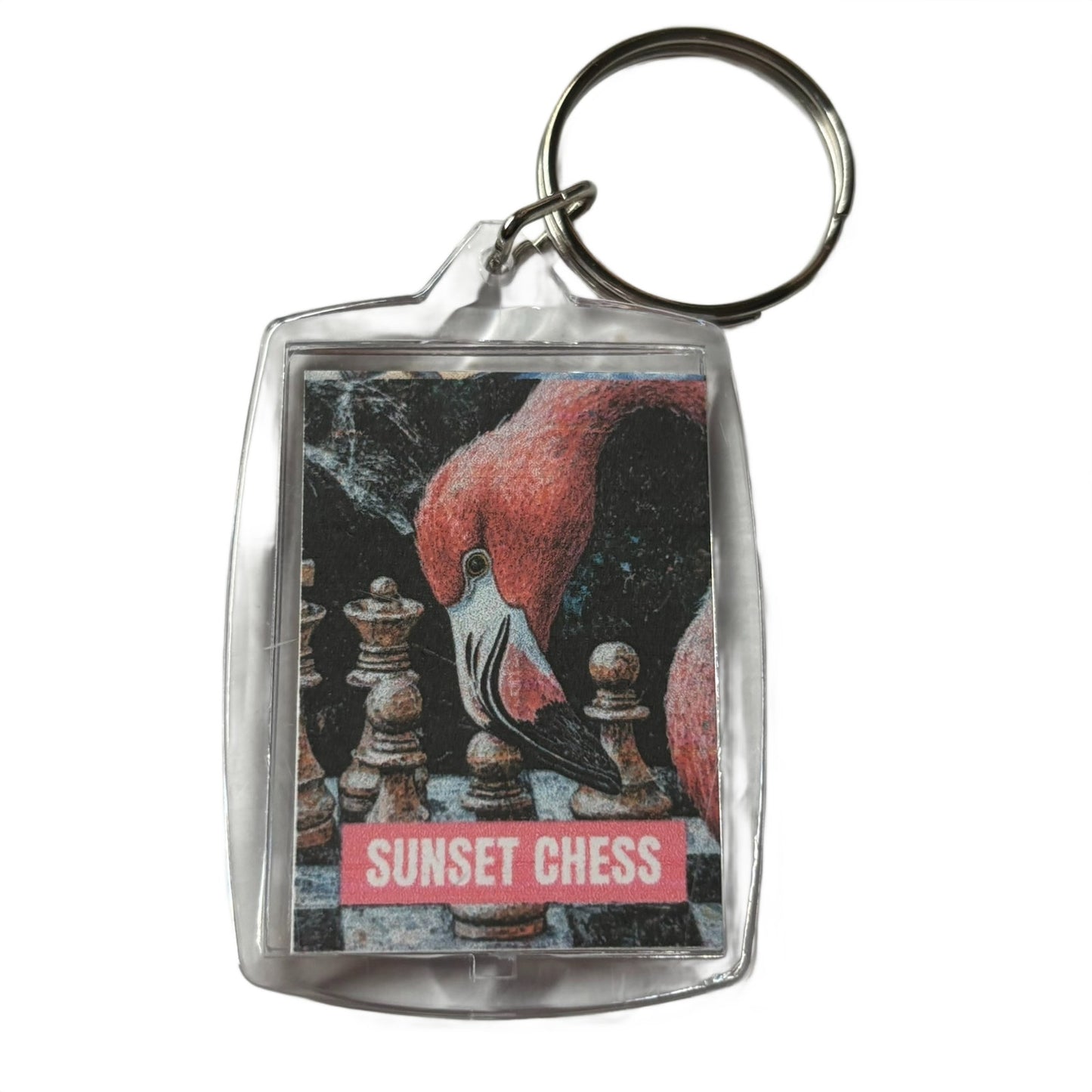 Flamingo - Chess  Photo Keychain