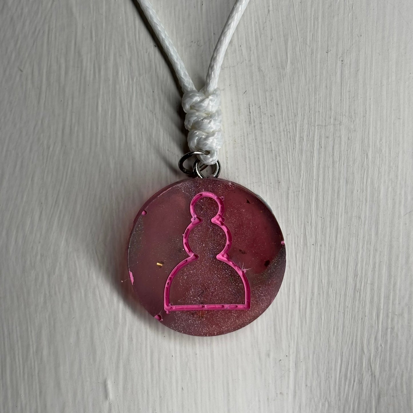 The Pink Pawn - Handmade Resin Chess Necklace