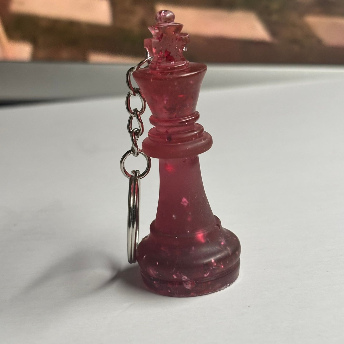 Red Crystal King - Handmade Resin Keychain