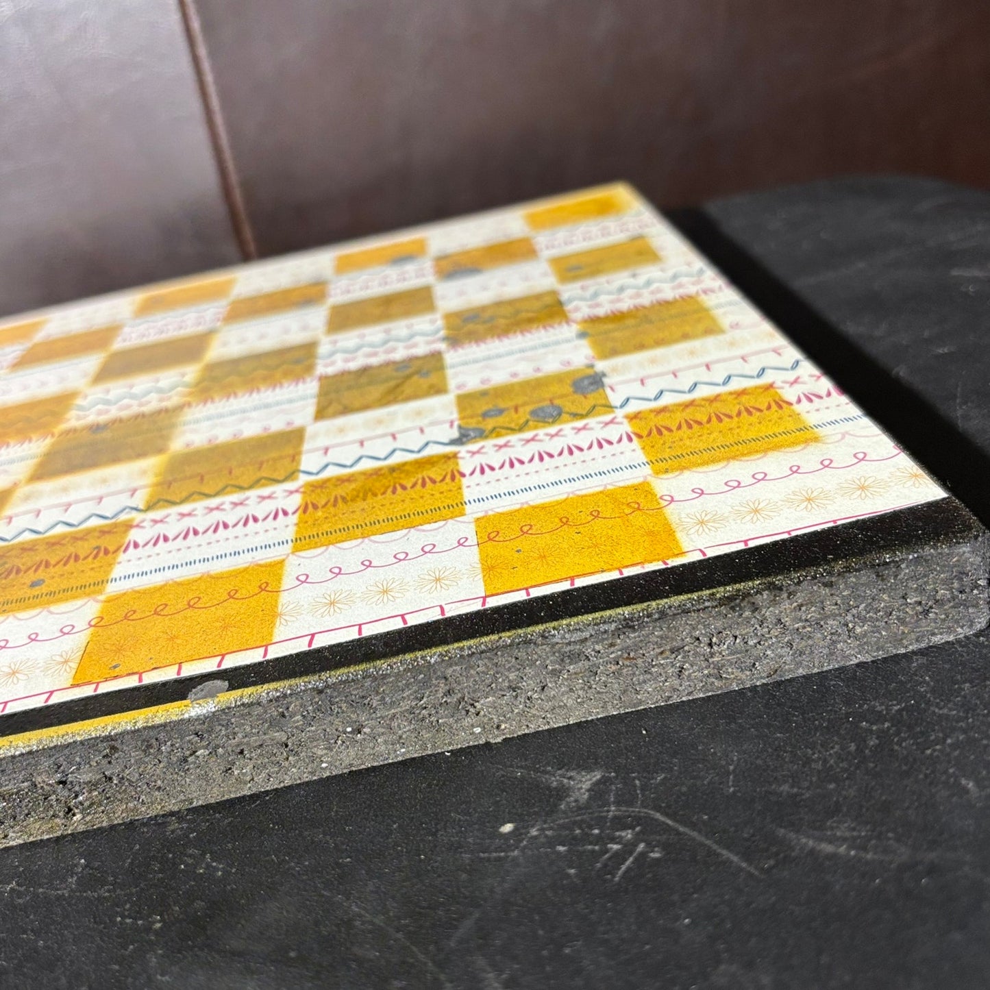 Sunset Yellow - Scrapbook Chess Board