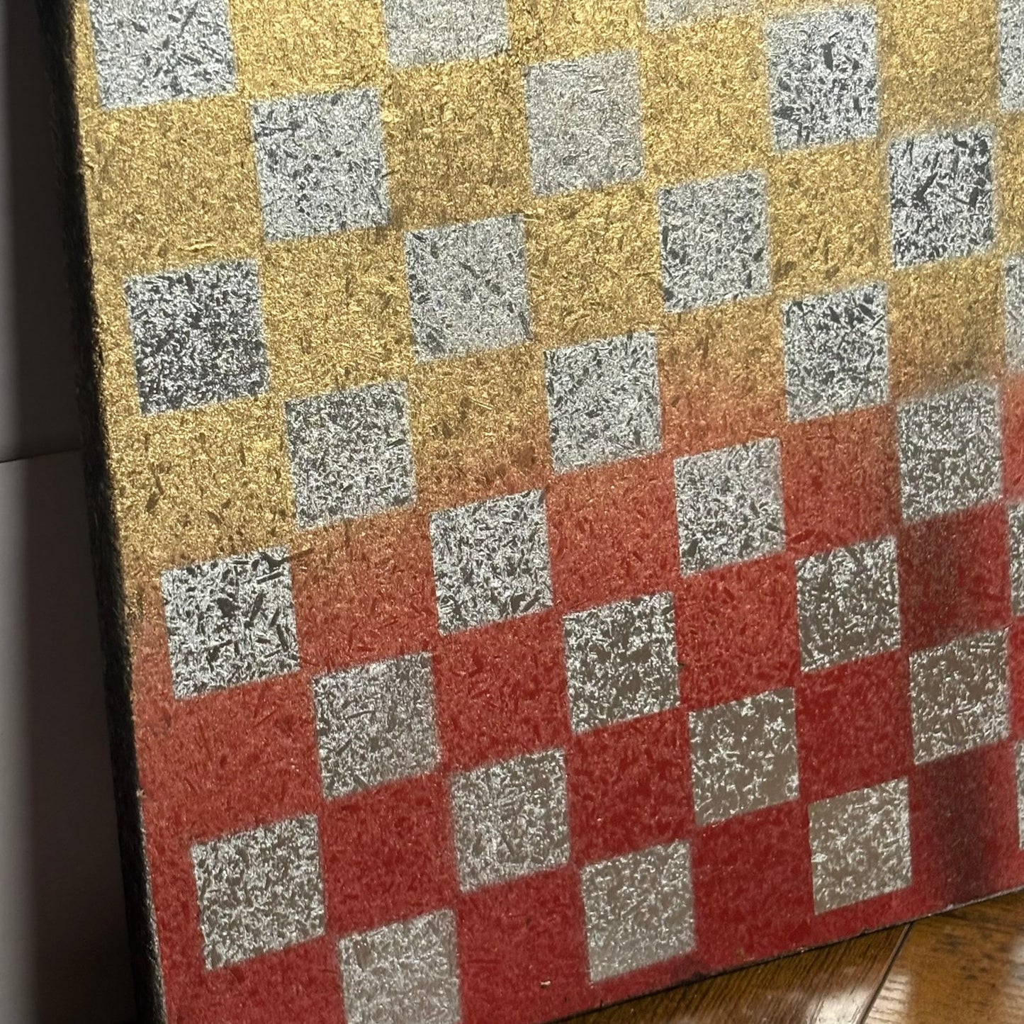 Red & Gold Chrome Hue - Painted Double Sided Chess Board