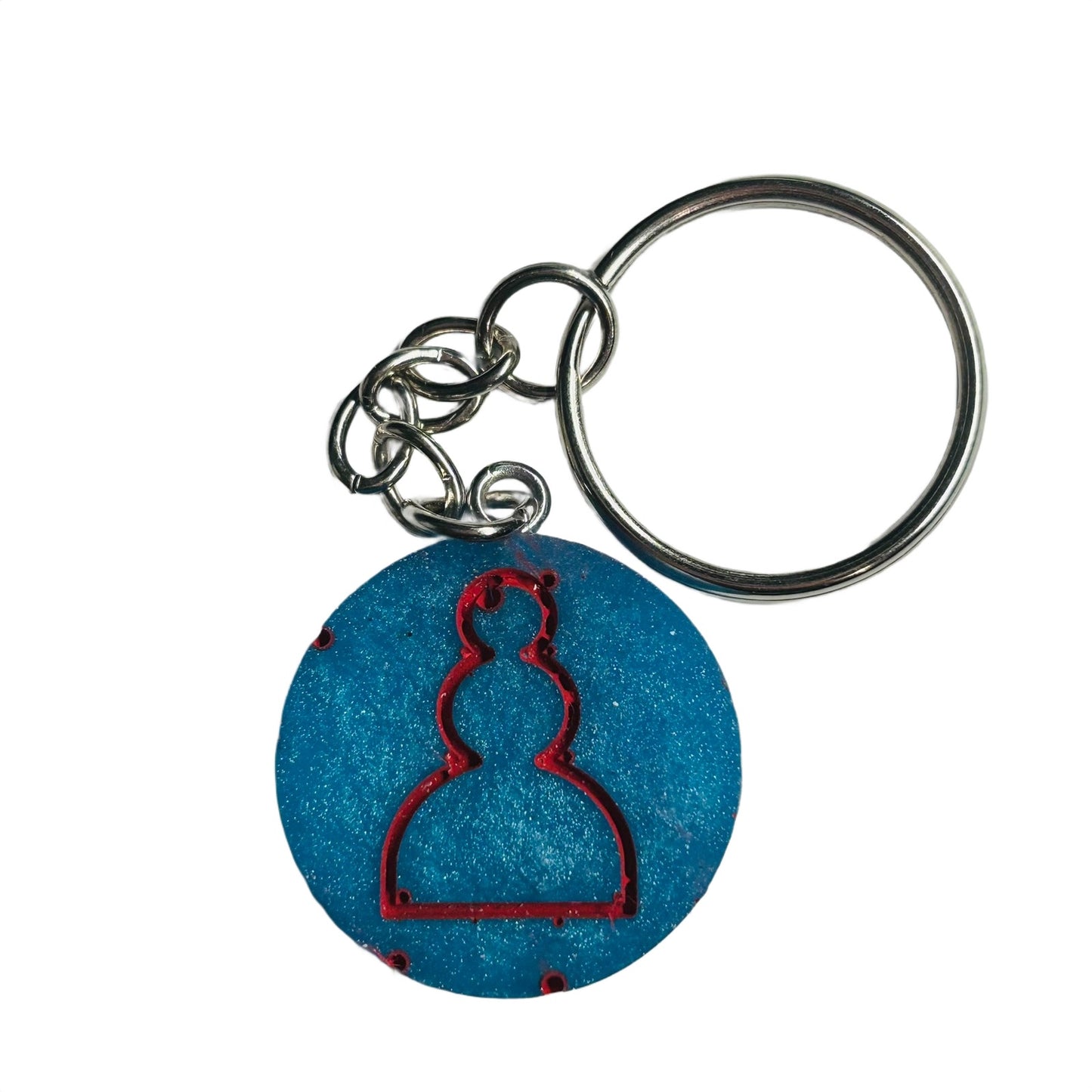 Blue Red Pawn - Handmade Resin Keychain
