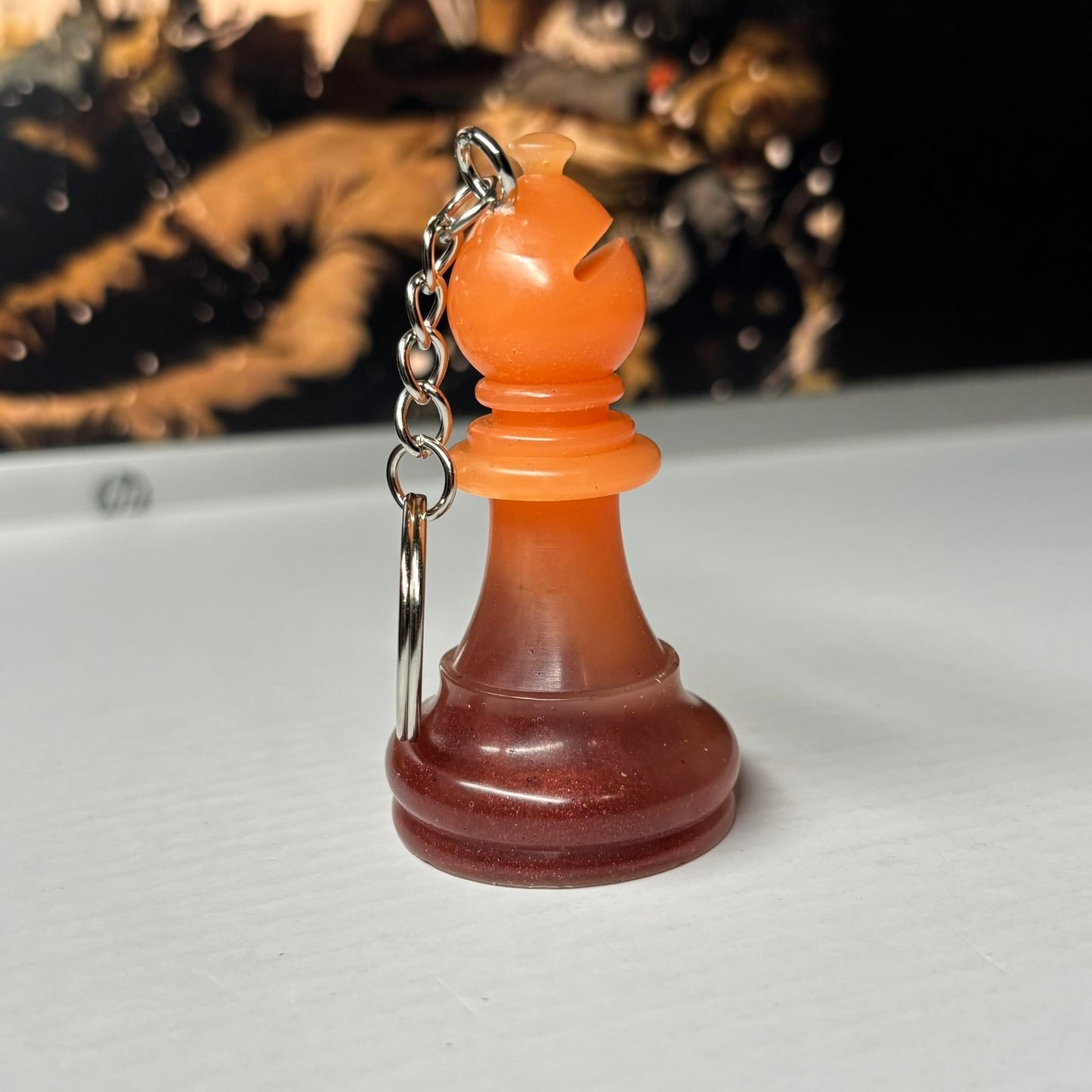 Simplistic Orange - Handmade Resin Keychain - Large Edition