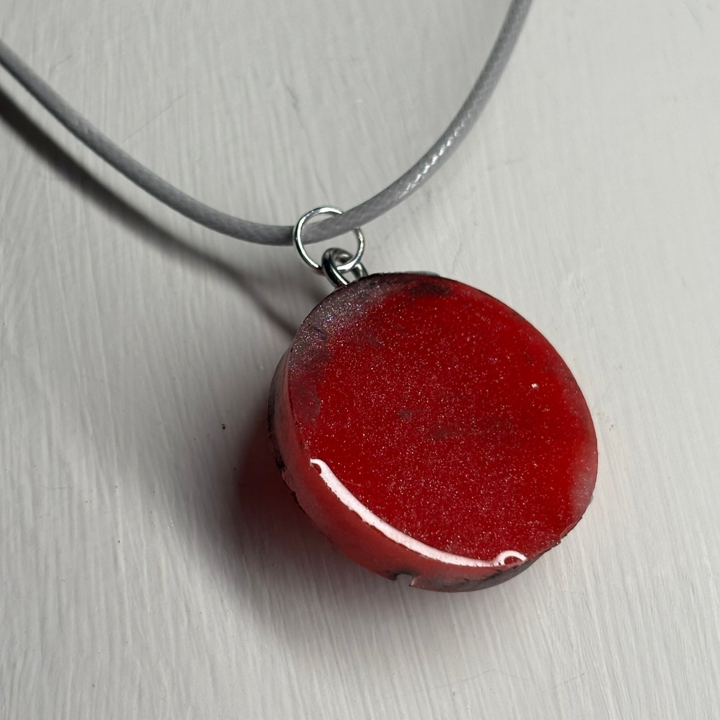 Hot Red Queen - Handmade Resin Chess Necklace