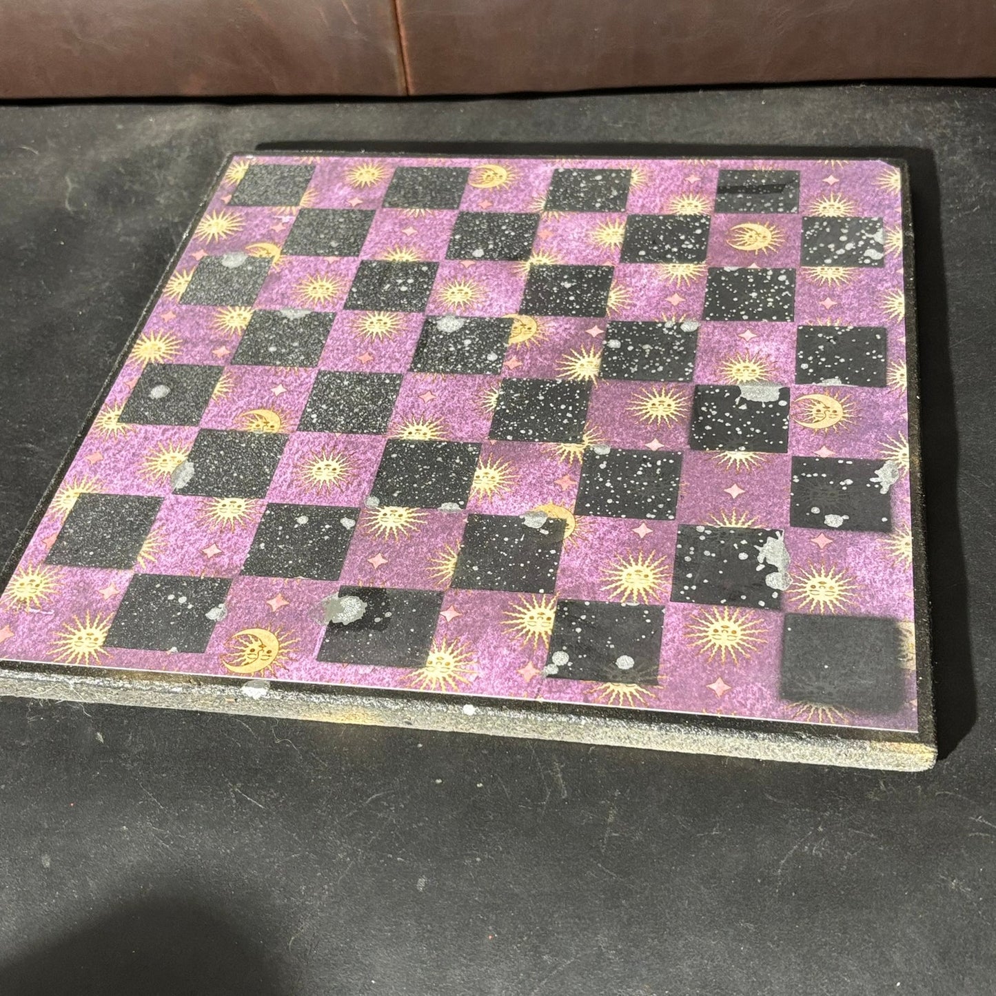 Purple Mini Moons - Scrapbook Chess Board