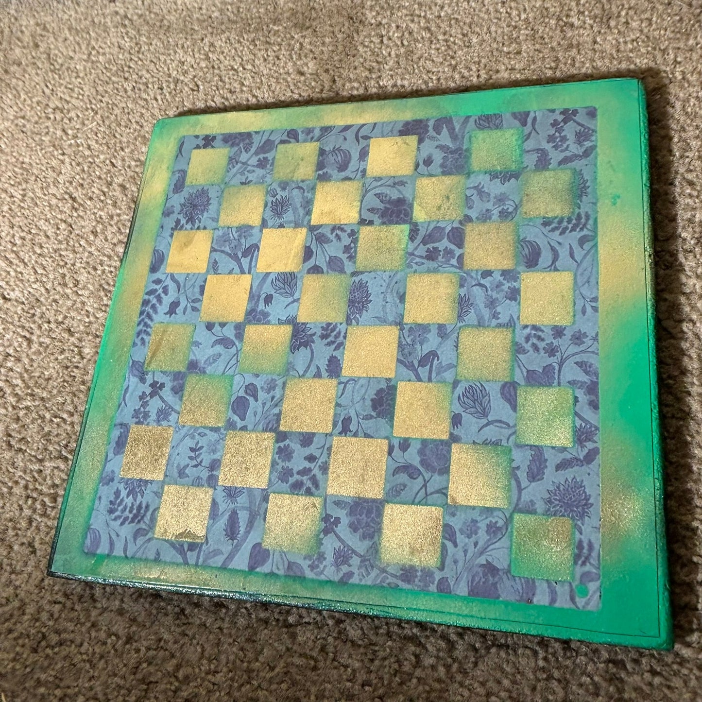 Green & Gold - Scrapbook Chess Board