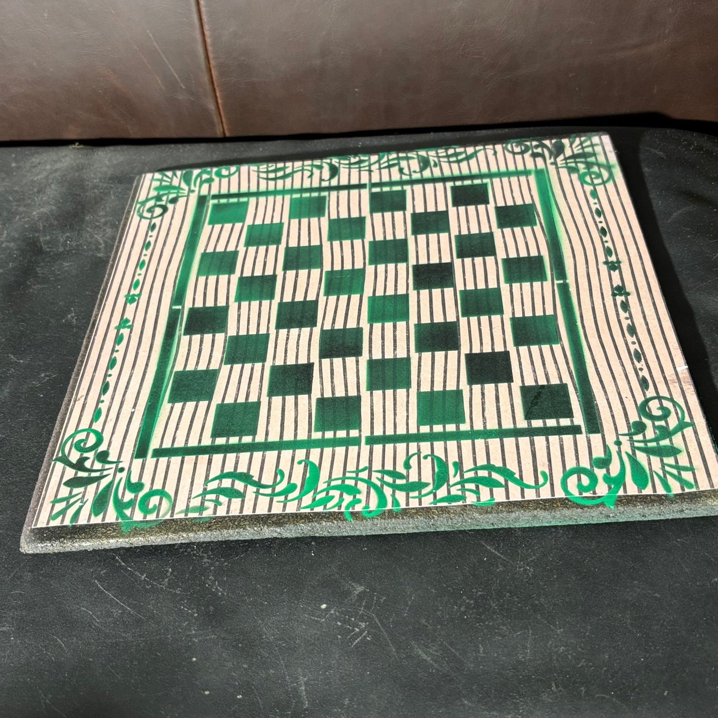 Lined Green - Scrapbook Chess Board