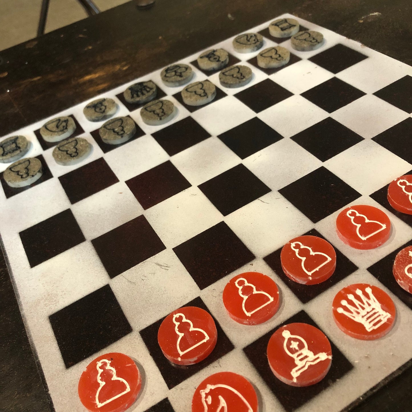 Castle Gray - Painted Chess Set