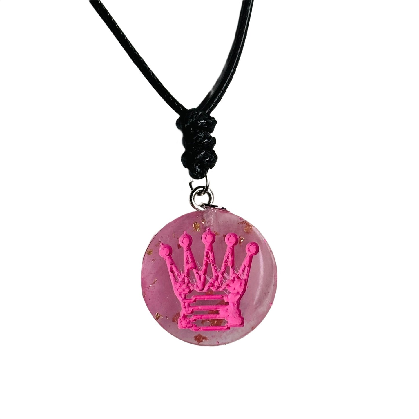 Complex Pink Queen - Handmade Resin Chess Necklace