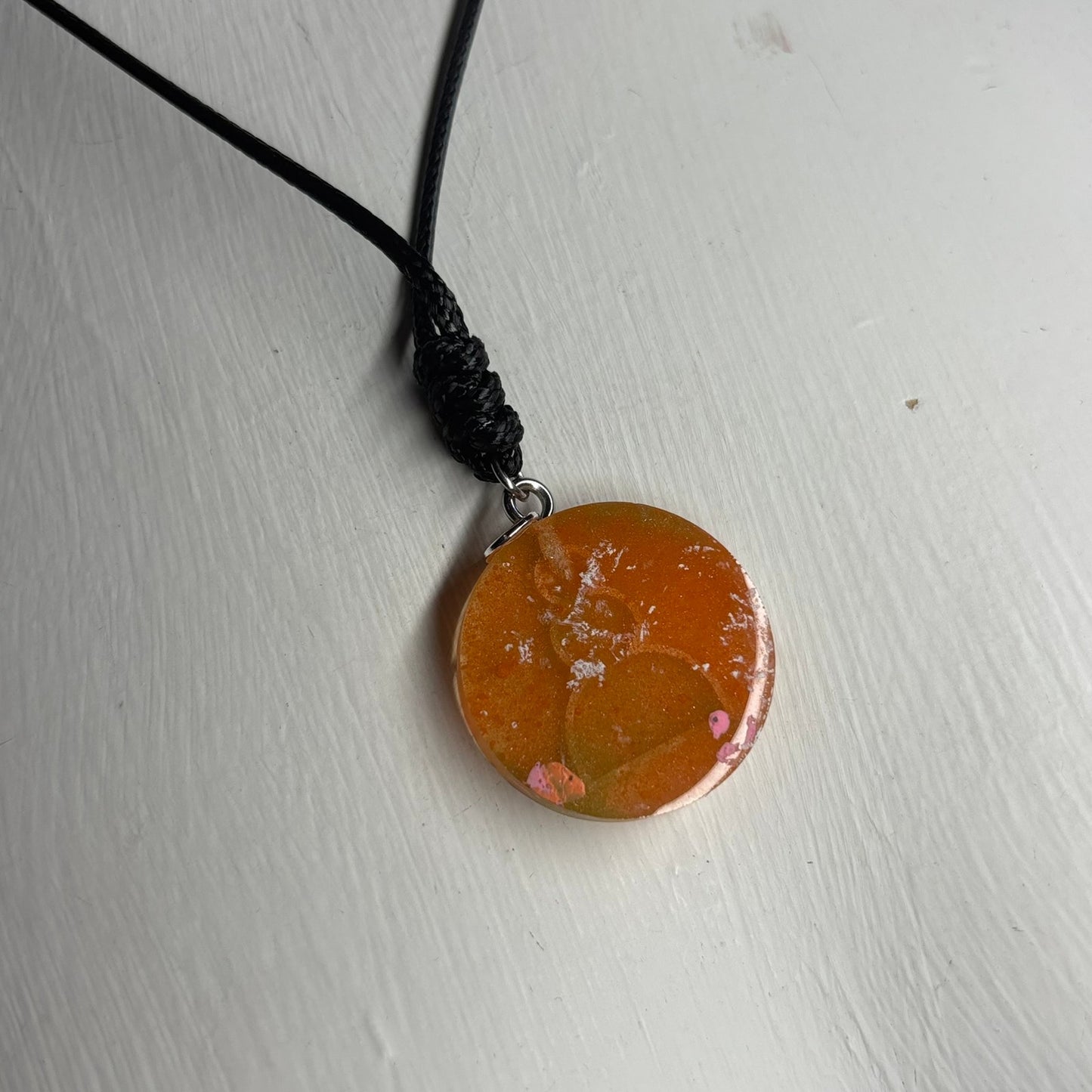 Orange Pawn - Handmade Resin Chess Necklace