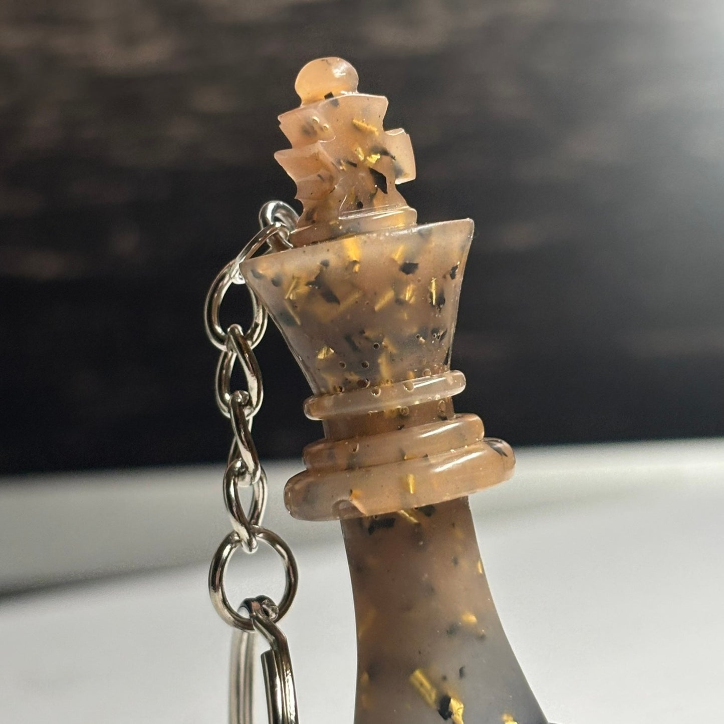 Royal Brown/Silver King - Handmade Resin Keychain