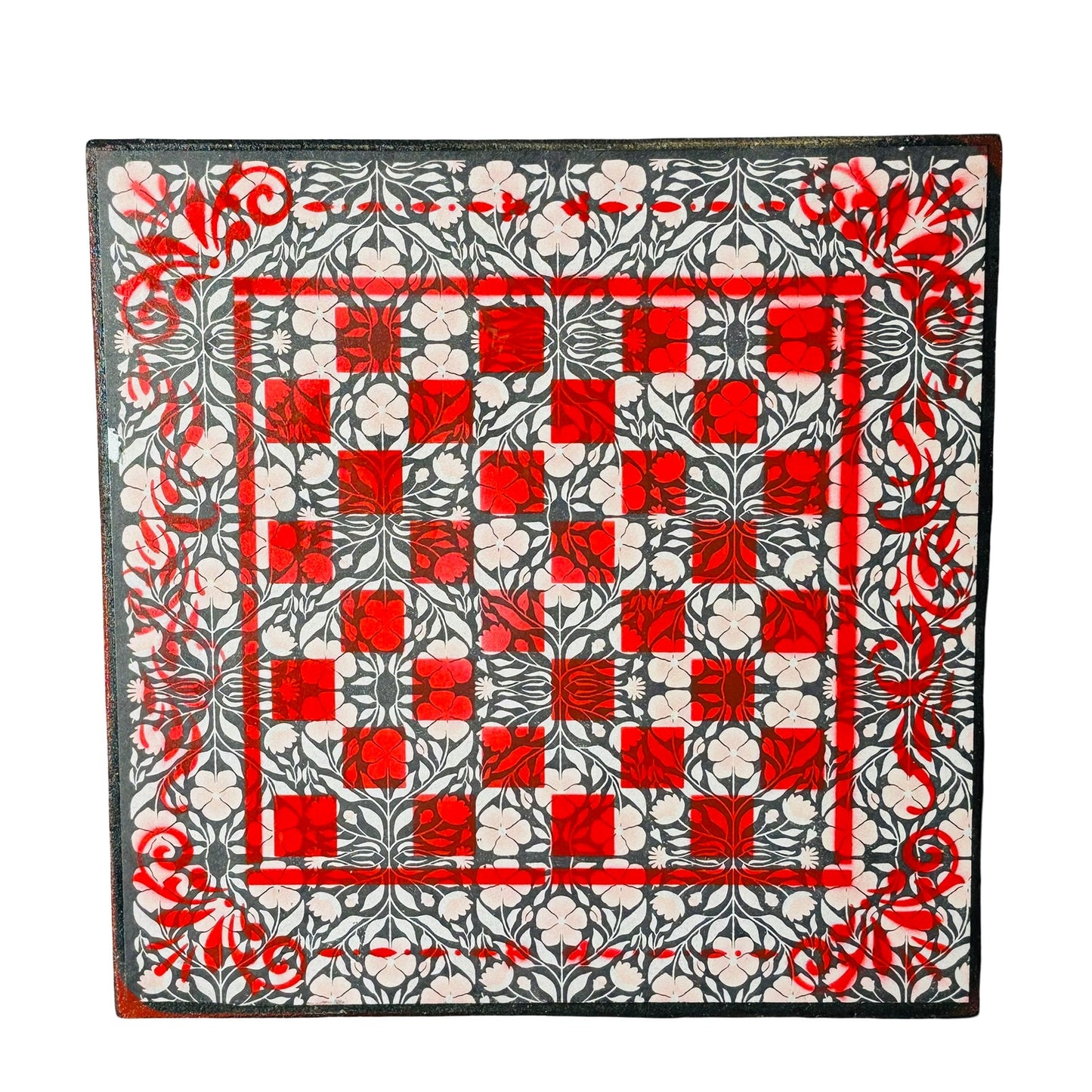 Vintage Red - Scrapbook Chess Board
