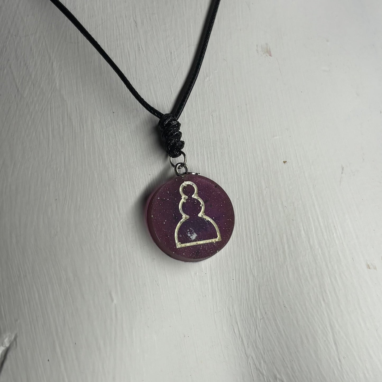 Simple Purple Pawn - Handmade Resin Chess Necklace
