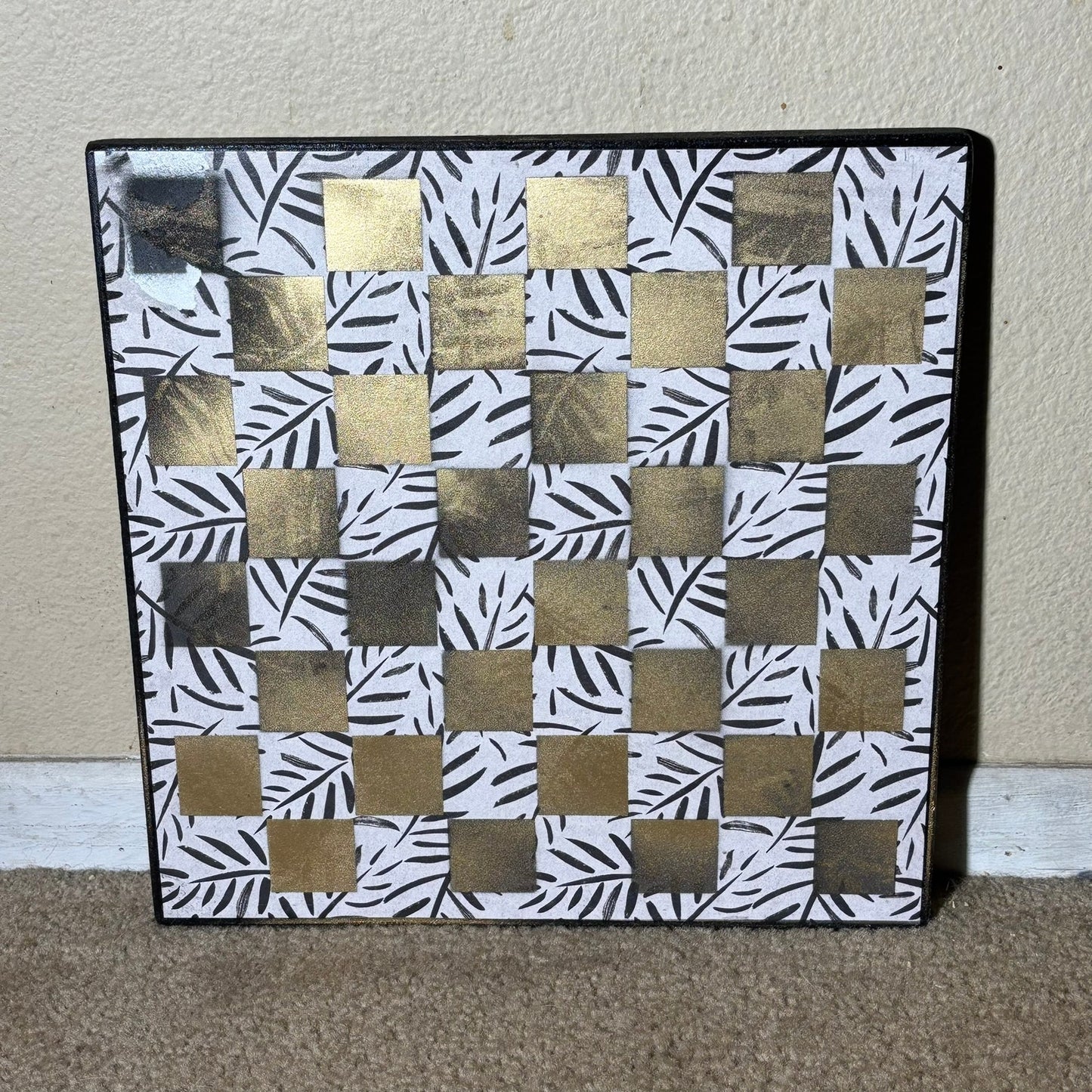 Golden Flowers - Scrapbook Chess Board