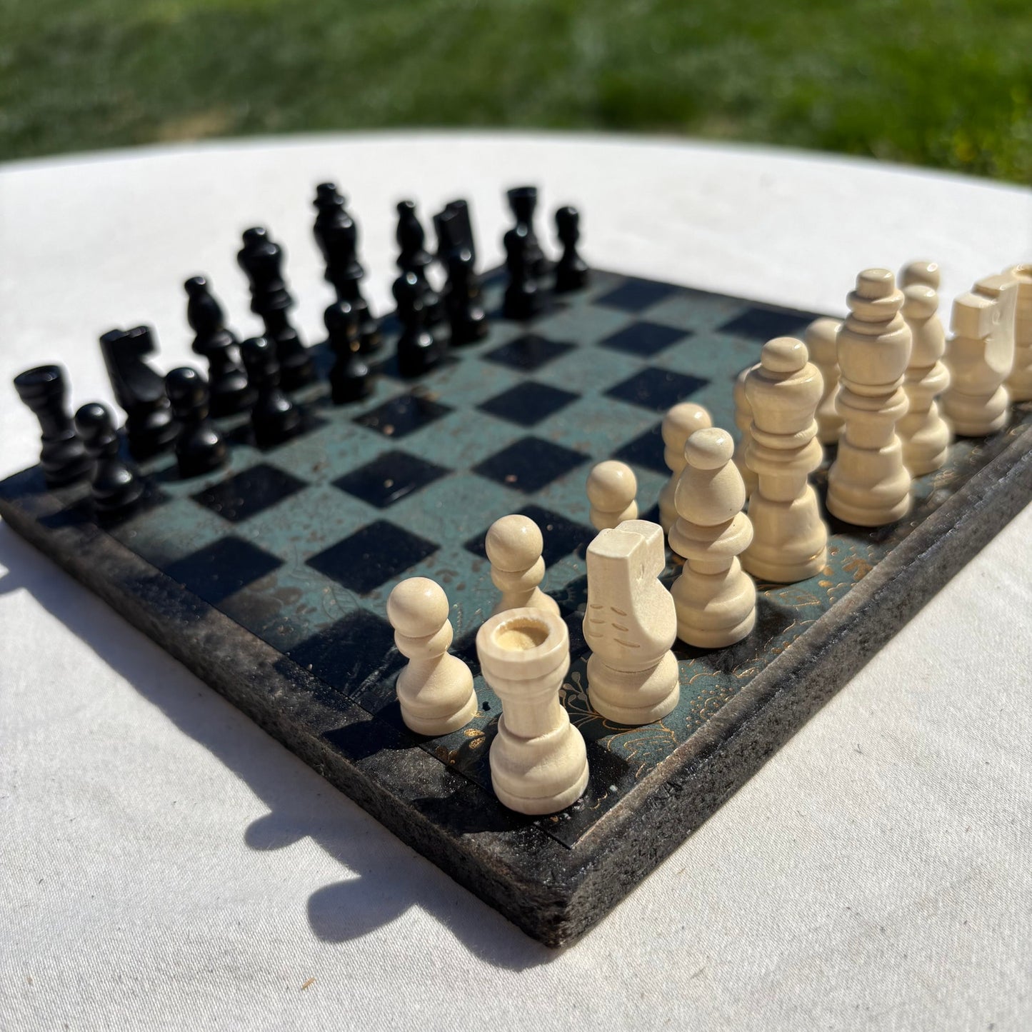 Golden Green - Scrapbook Chess Set