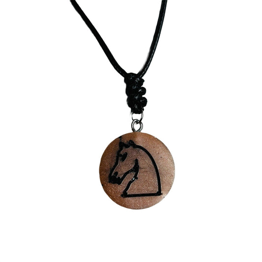 🎁 Brown Knight - Handmade Resin Chess Necklace (100% off)