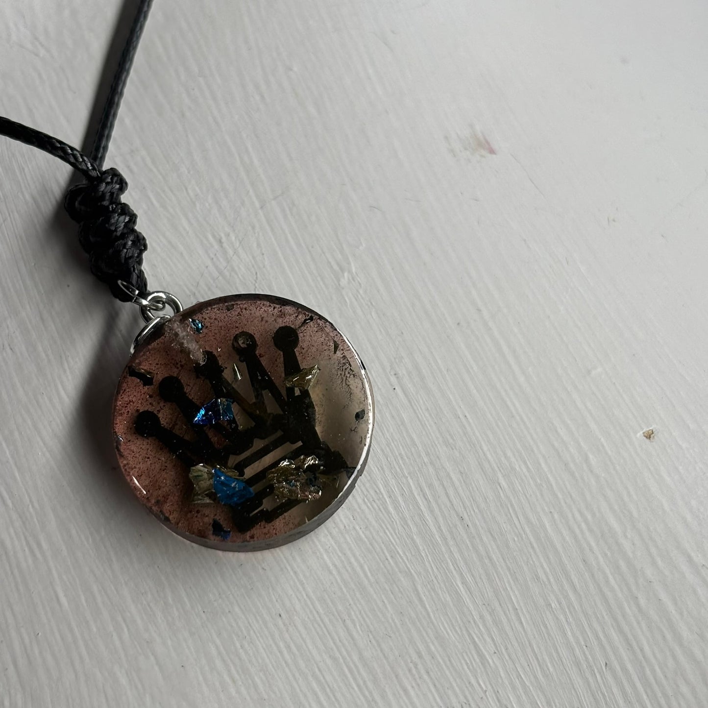 Coffee Brown Queen - Handmade Resin Chess Necklace