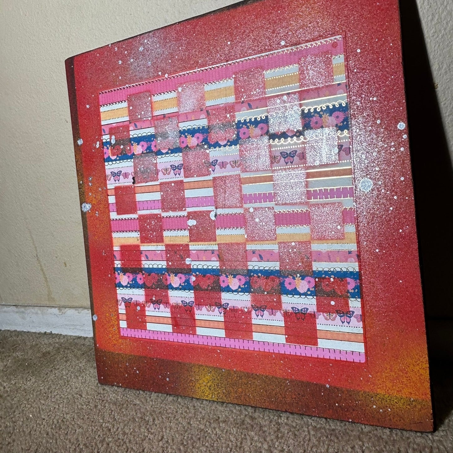 Red Vibrant Fusion - Large Scrapbook Chess Board