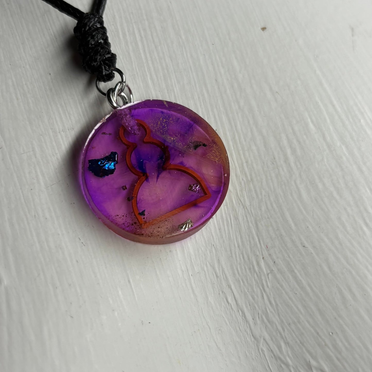 Purple Fusion Pawn - Handmade Resin Chess Necklace