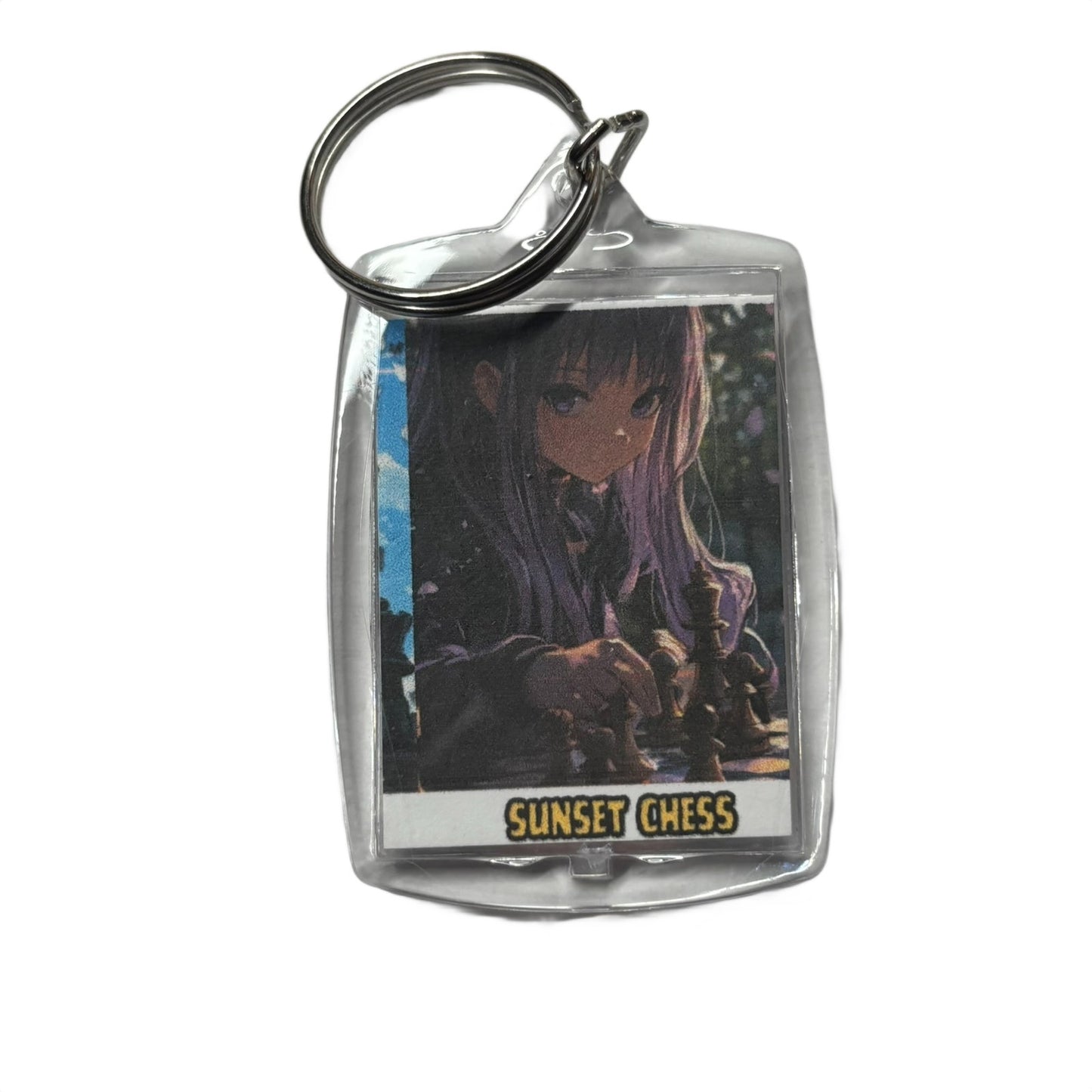 Anime Girl - Chess  Photo Keychain