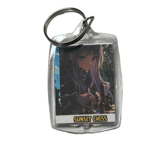 Anime Girl - Chess  Photo Keychain