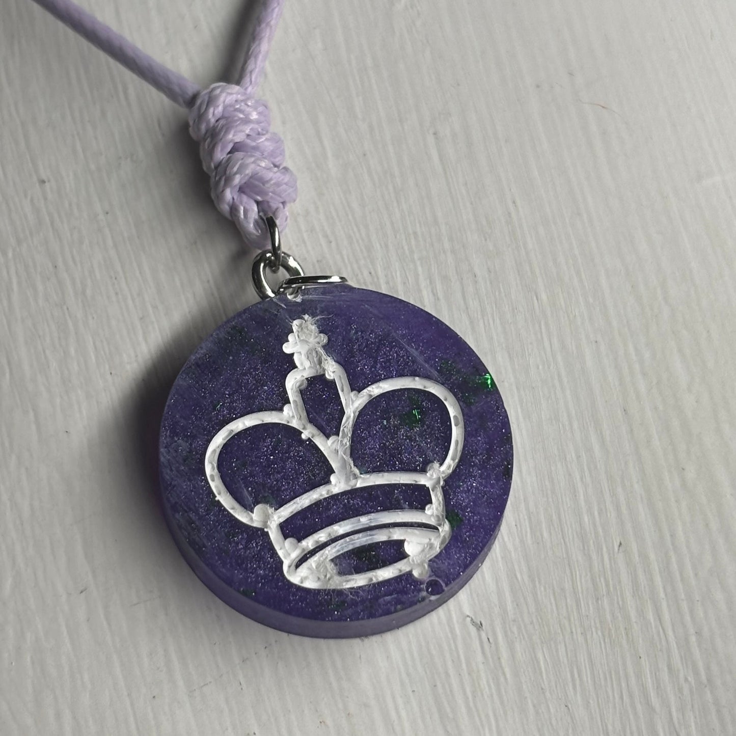 Purple King - Handmade Resin Chess Necklace