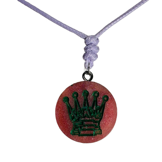 Retro Queen - Handmade Resin Chess Necklace