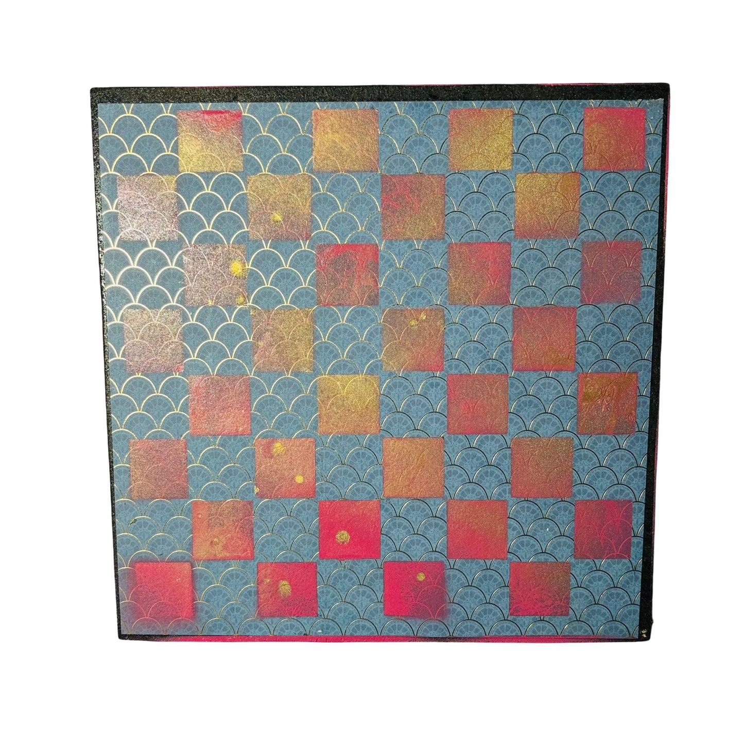 Golden Pink & Blue - Scrapbook Chess Board