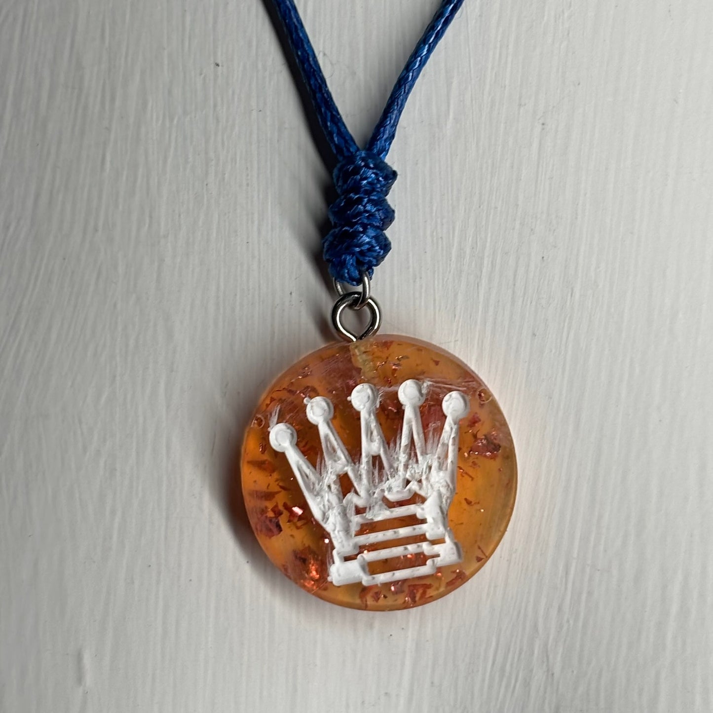 Vibrant Queen - Handmade Resin Chess Necklace