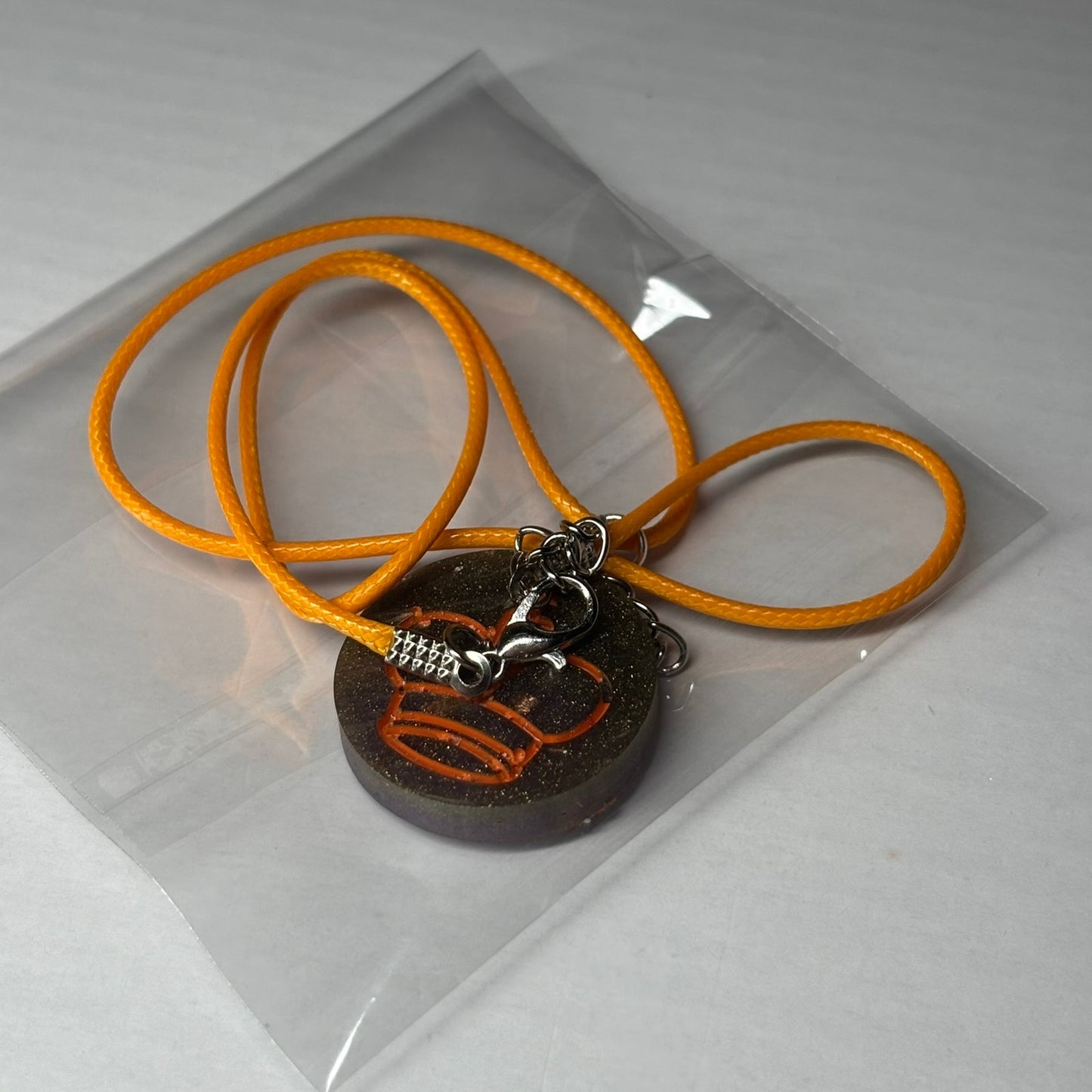 Vintage Orange King - Handmade Resin Chess Necklace