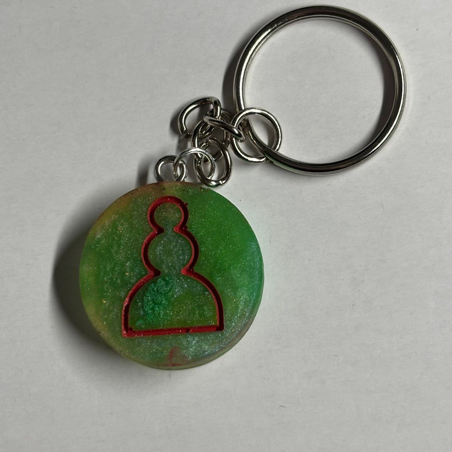 Green Red Pawn - Handmade Resin Keychain