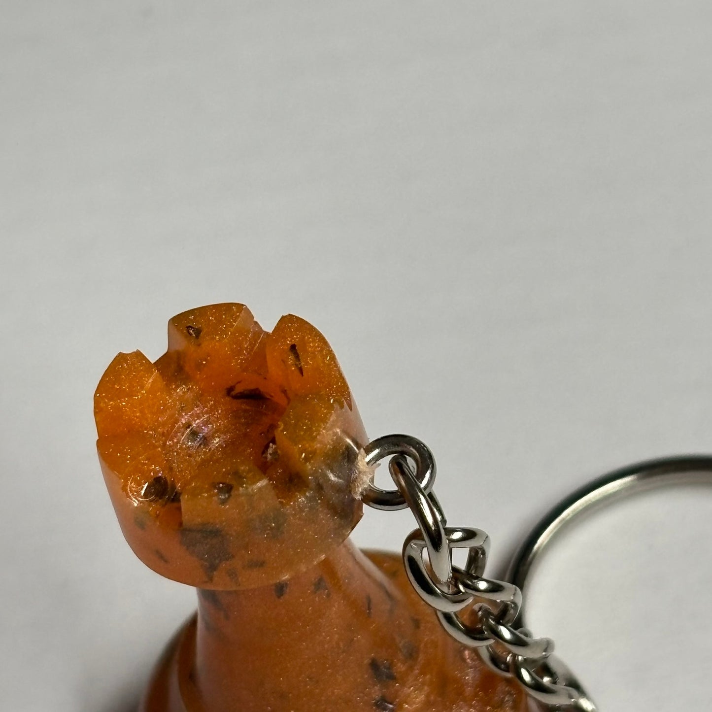 Spotted Orange Rook - Handmade Resin Keychain