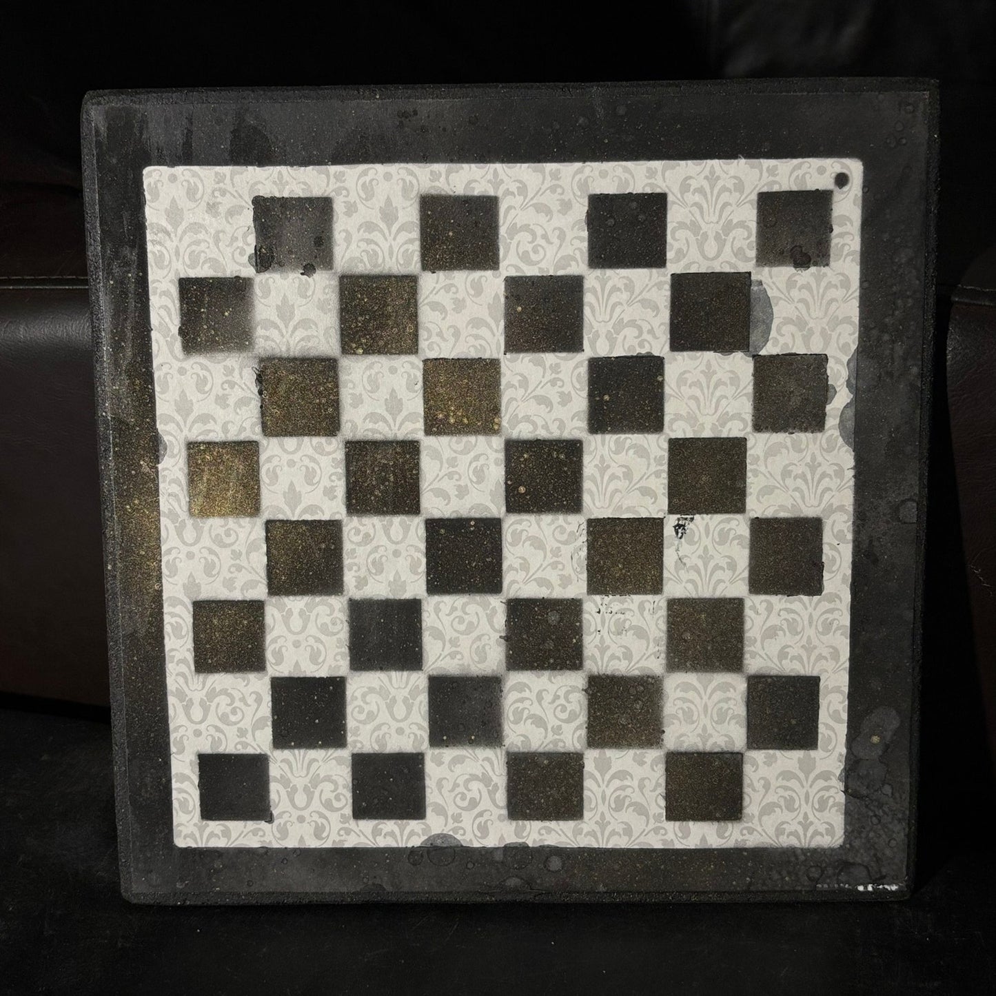 Gray & Black Gold Mist - Scrapbook Chess Board
