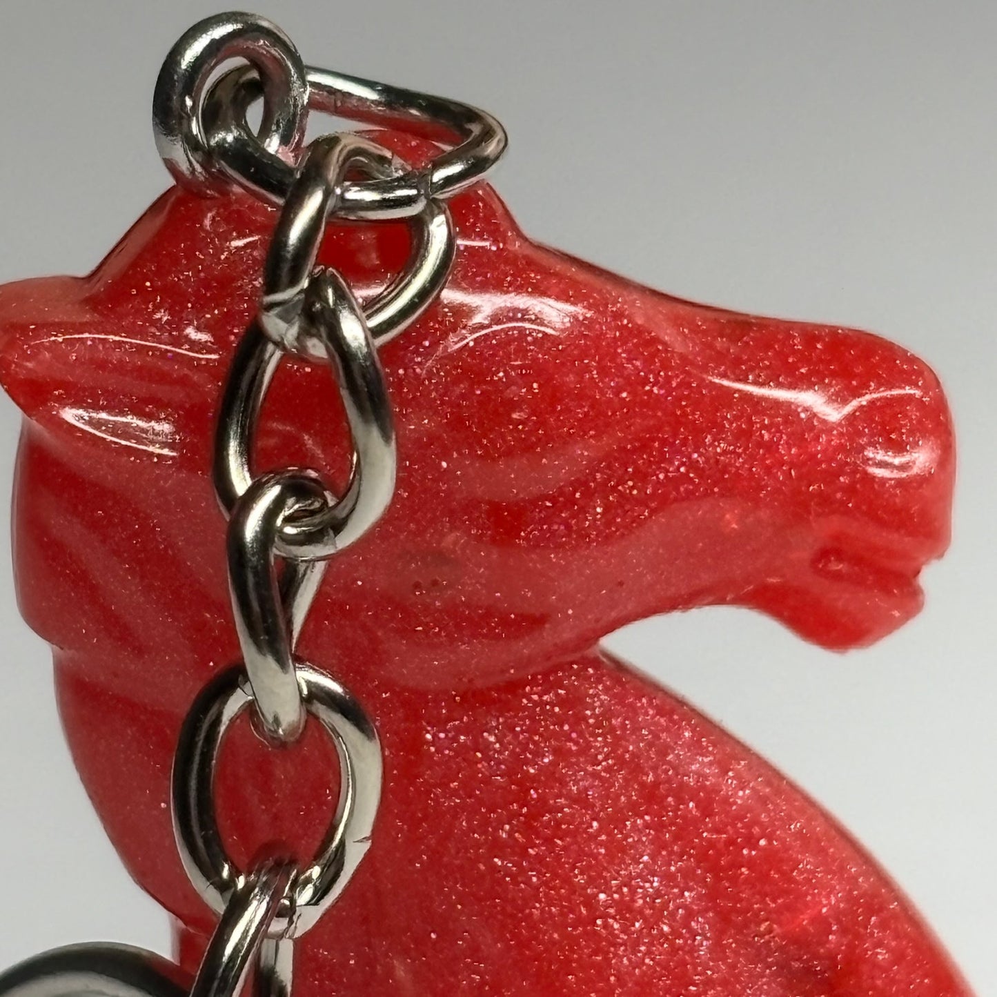 Red Cream Knight - Handmade Resin Keychain